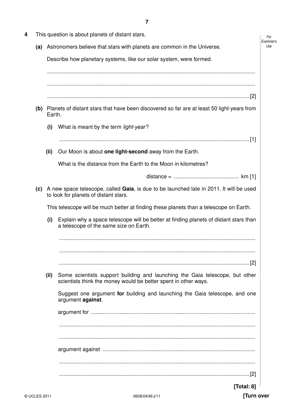 Cambridge IGCSE Twenty-First Century Science 0608 2011 May/June Paper 4 · Variant 1 question paper, page 7 of 16