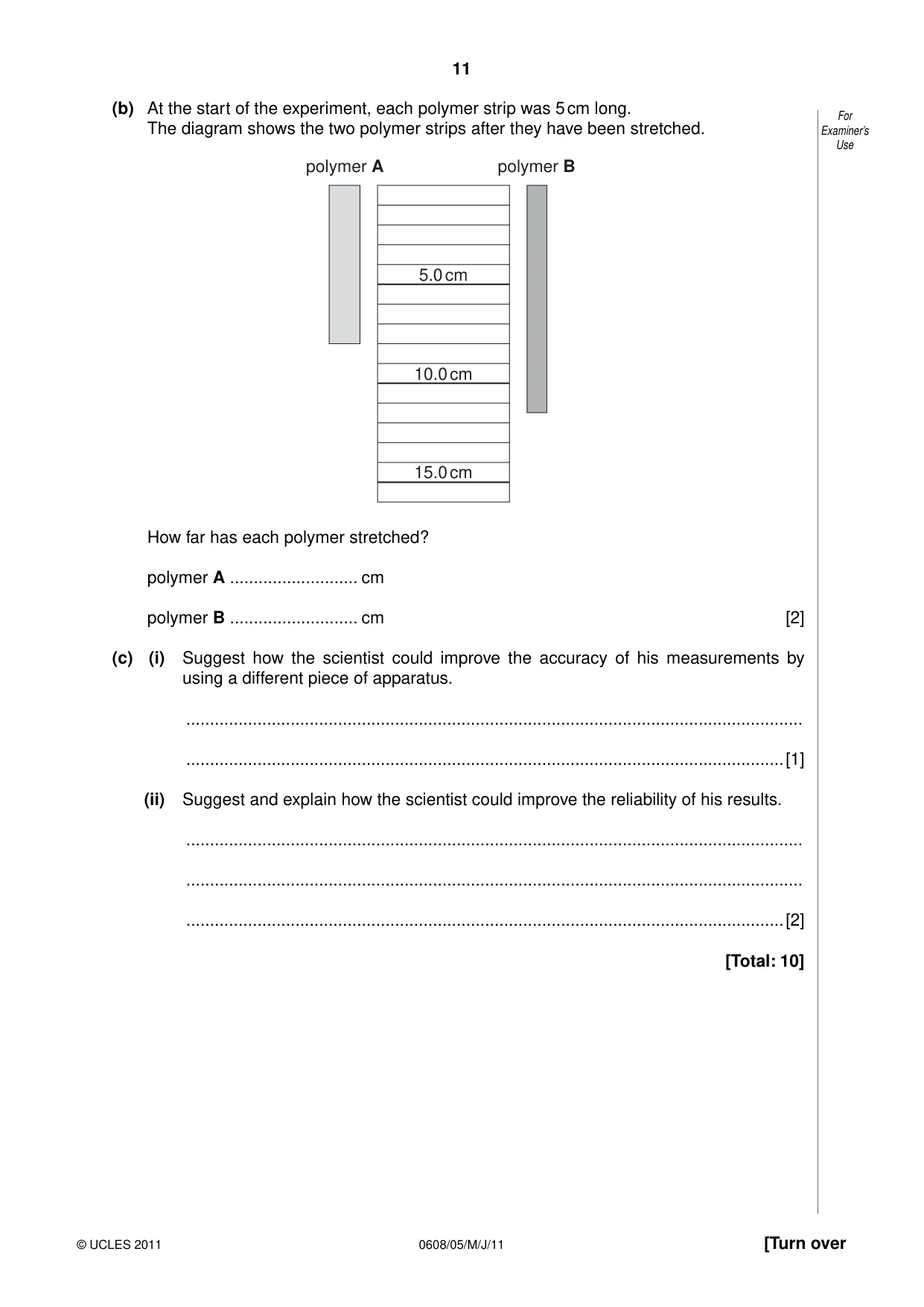 Cambridge IGCSE Twenty-First Century Science 0608 2011 May/June Paper 5 · Variant 1 question paper, page 11 of 16