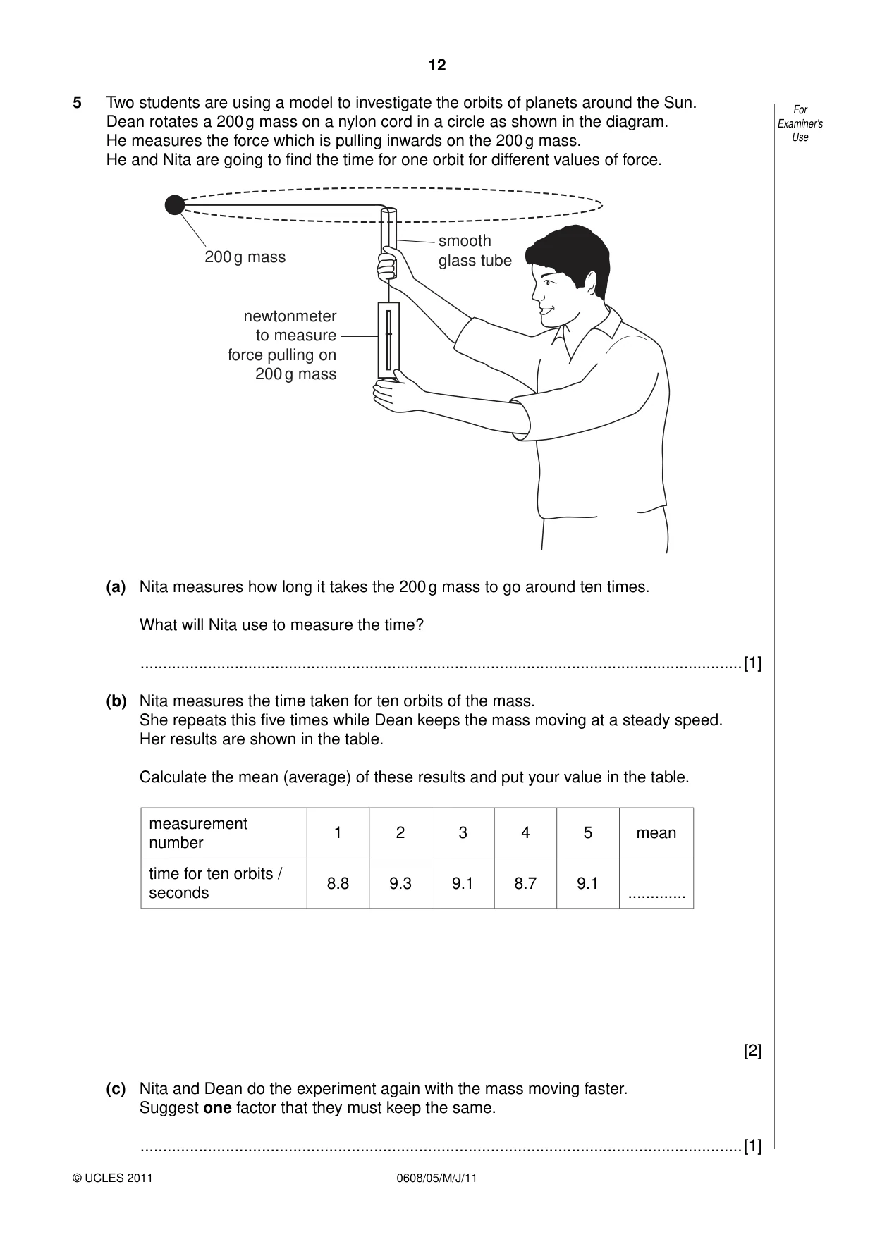 Cambridge IGCSE Twenty-First Century Science 0608 2011 May/June Paper 5 · Variant 1 question paper, page 12 of 16