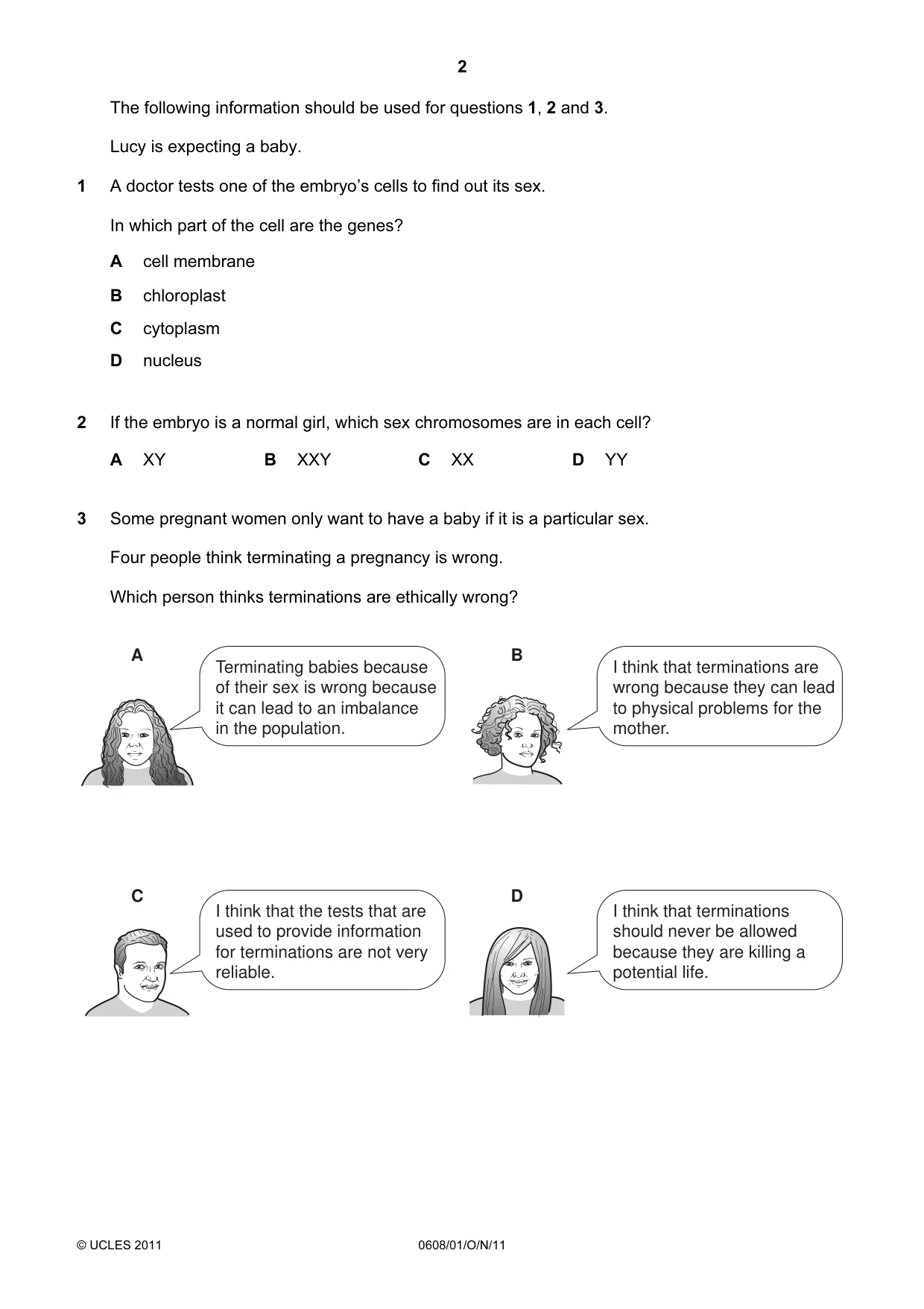Cambridge IGCSE Twenty-First Century Science 0608 2011 Oct/Nov Paper 1 · Variant 1 question paper, page 2 of 16