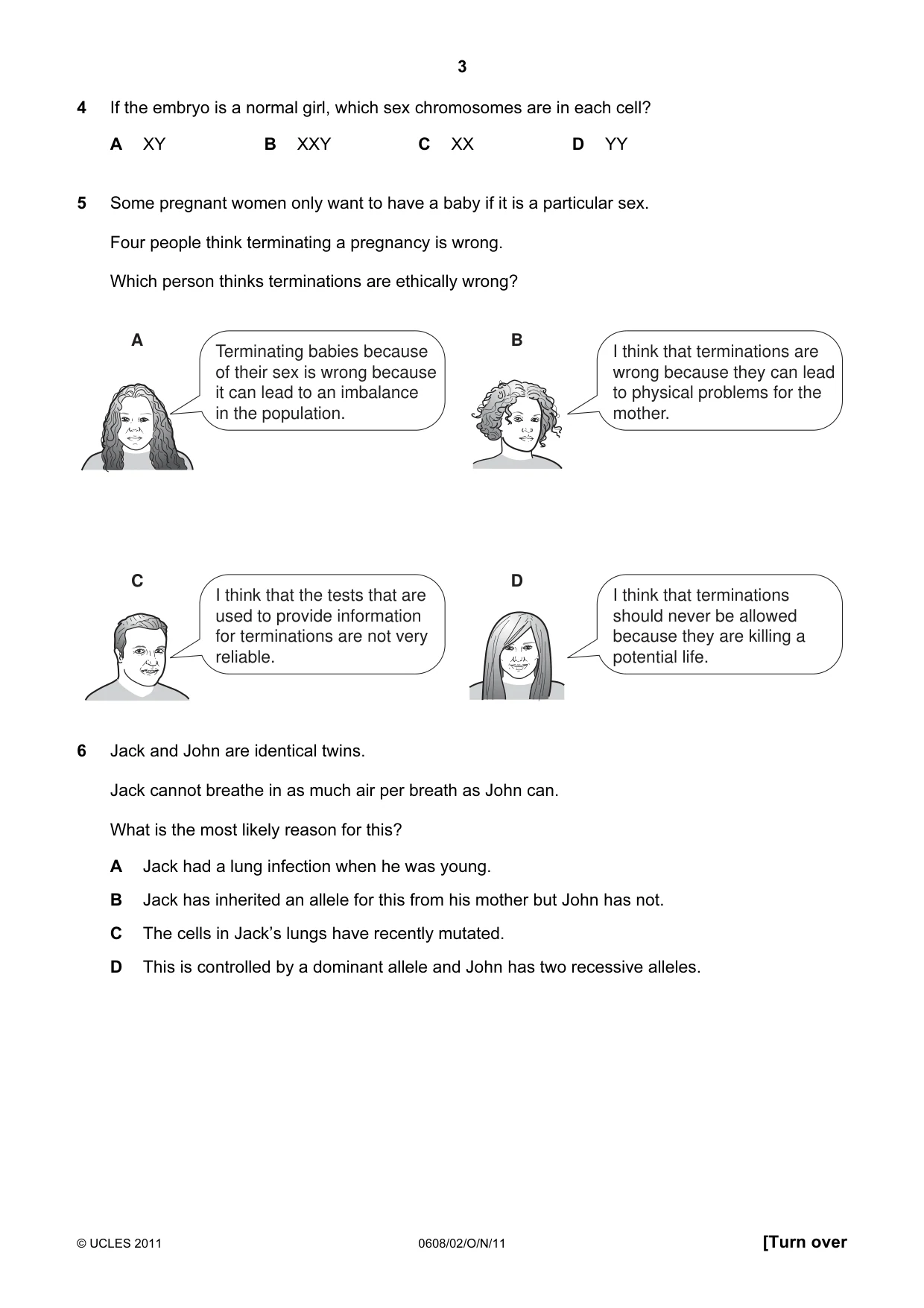 Cambridge IGCSE Twenty-First Century Science 0608 2011 Oct/Nov Paper 2 · Variant 1 question paper, page 3 of 16