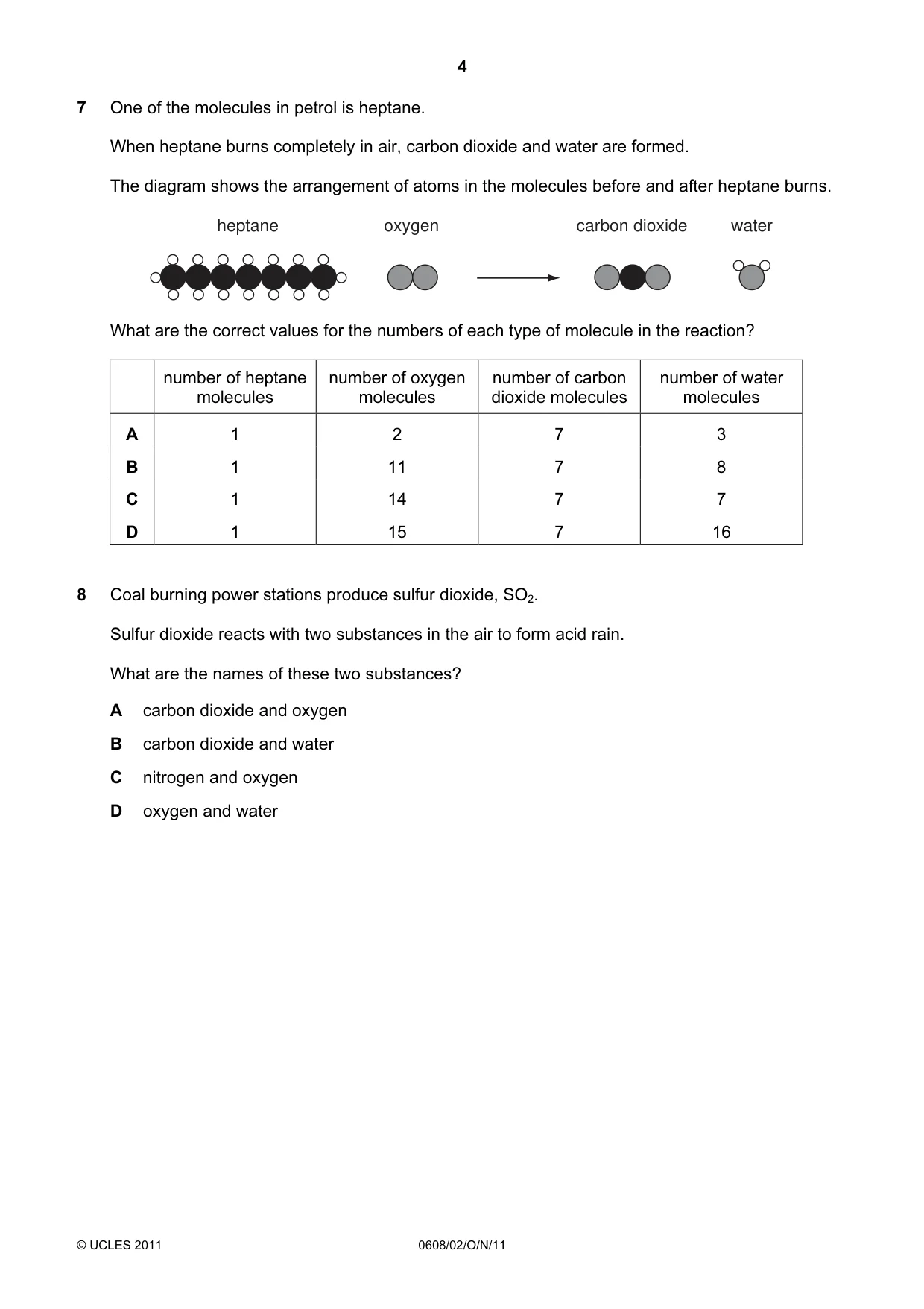 Cambridge IGCSE Twenty-First Century Science 0608 2011 Oct/Nov Paper 2 · Variant 1 question paper, page 4 of 16