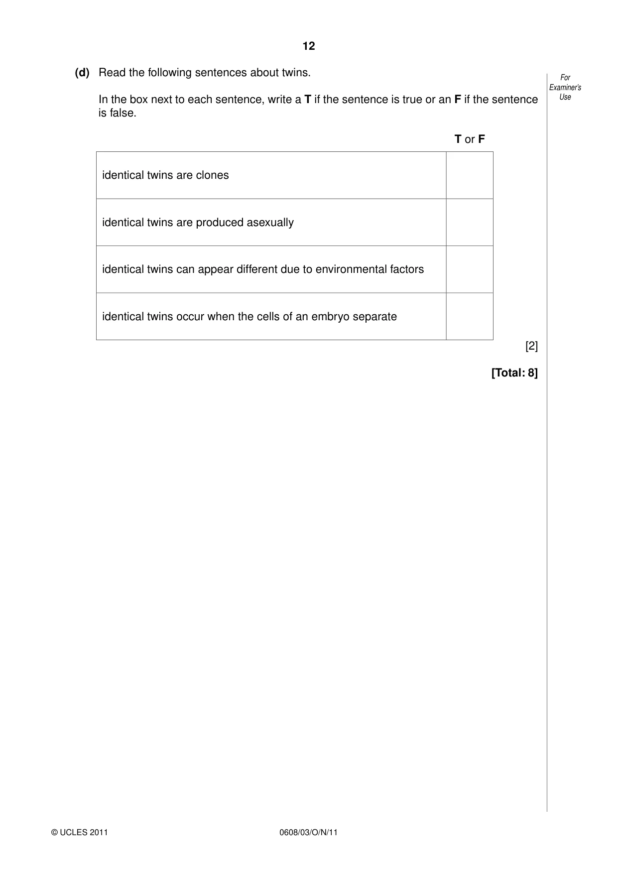 Cambridge IGCSE Twenty-First Century Science 0608 2011 Oct/Nov Paper 3 · Variant 1 question paper, page 12 of 16