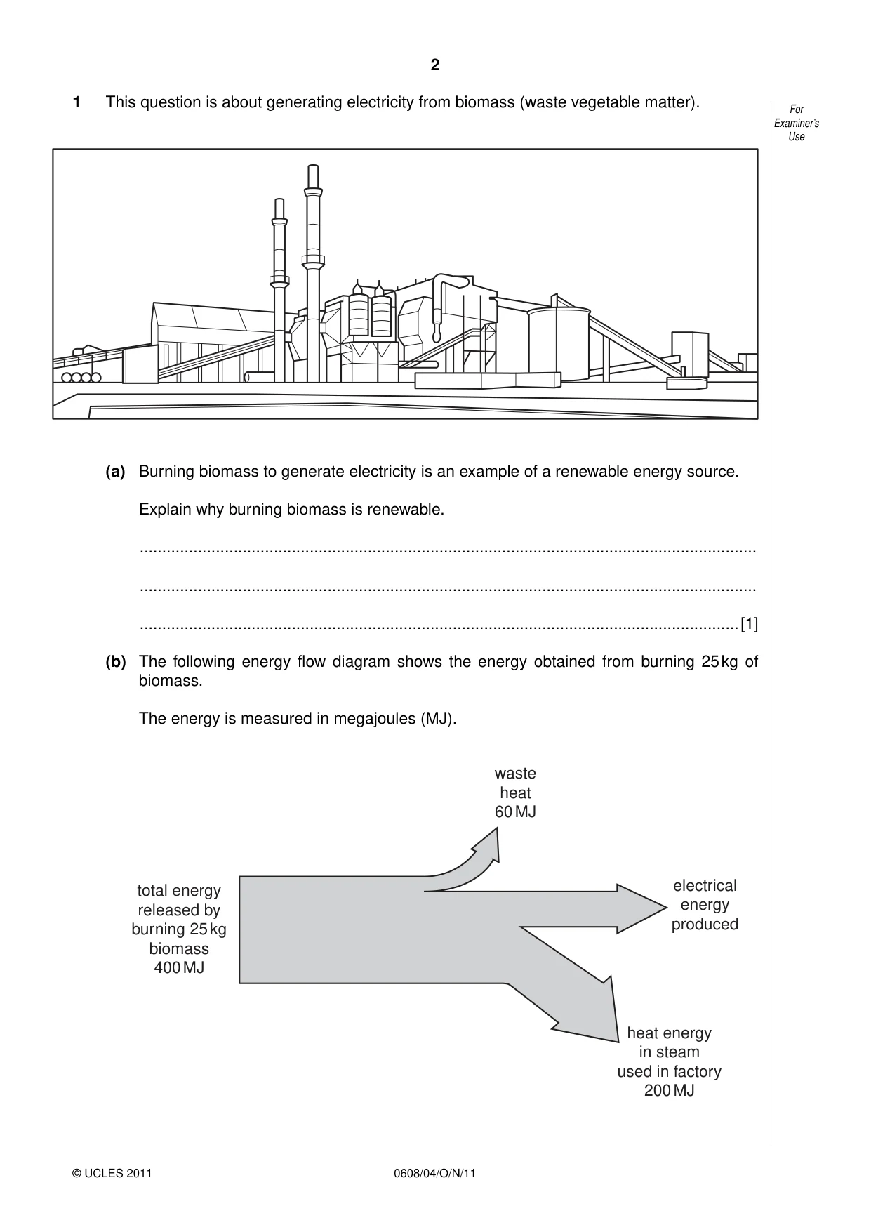 Cambridge IGCSE Twenty-First Century Science 0608 2011 Oct/Nov Paper 4 · Variant 1 question paper, page 2 of 16