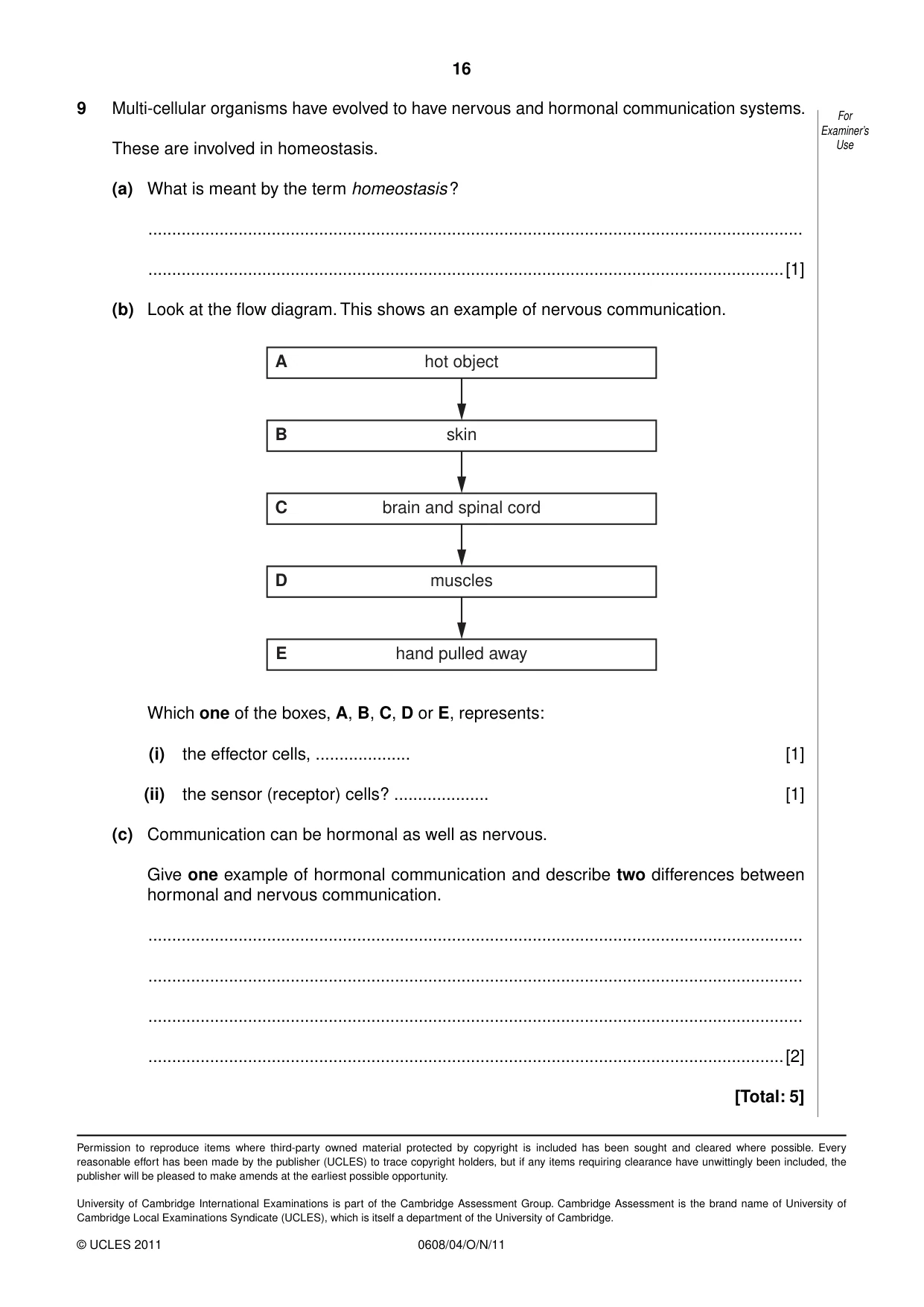 Cambridge IGCSE Twenty-First Century Science 0608 2011 Oct/Nov Paper 4 · Variant 1 question paper, page 16 of 16