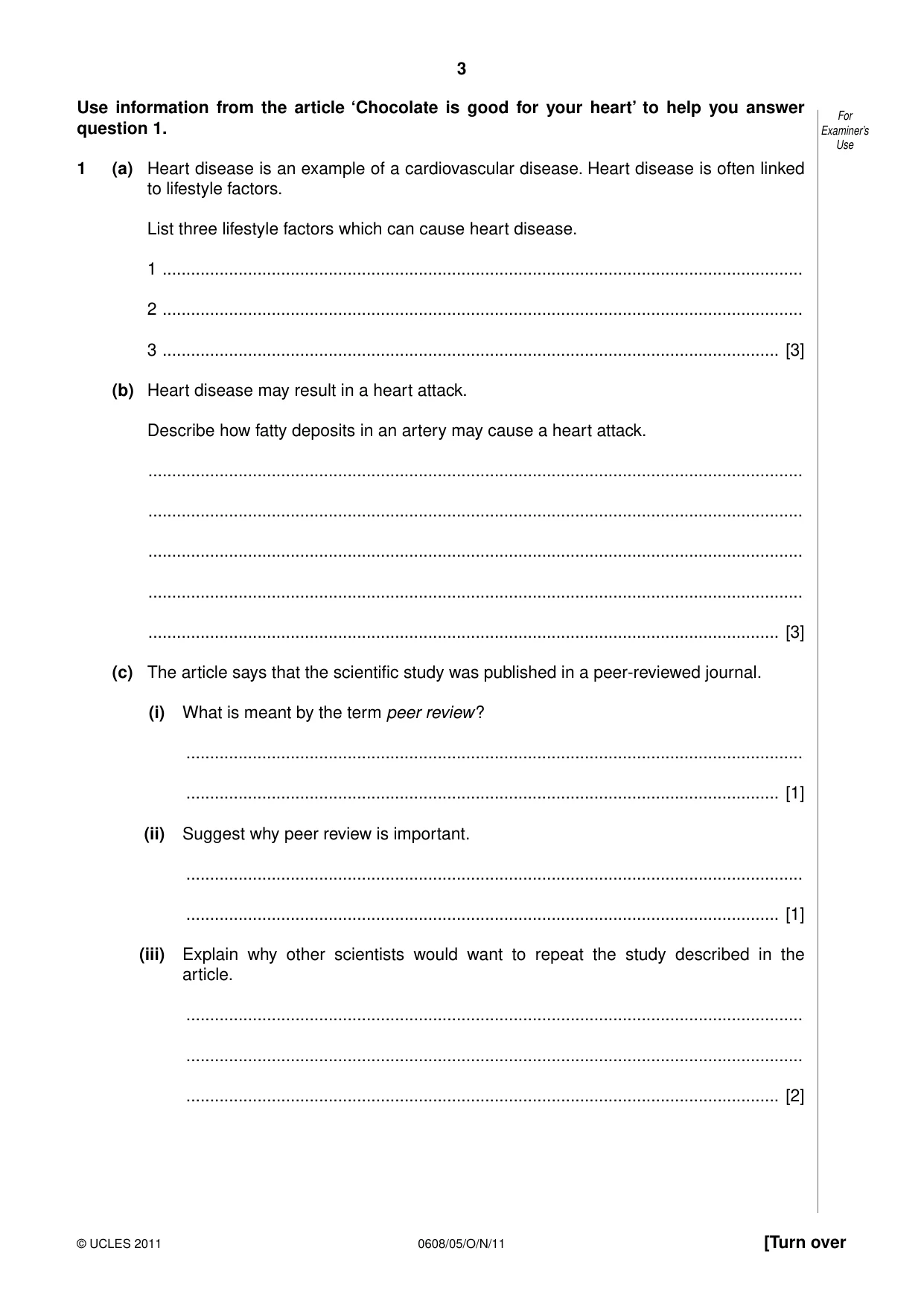 Cambridge IGCSE Twenty-First Century Science 0608 2011 Oct/Nov Paper 5 · Variant 1 question paper, page 3 of 16
