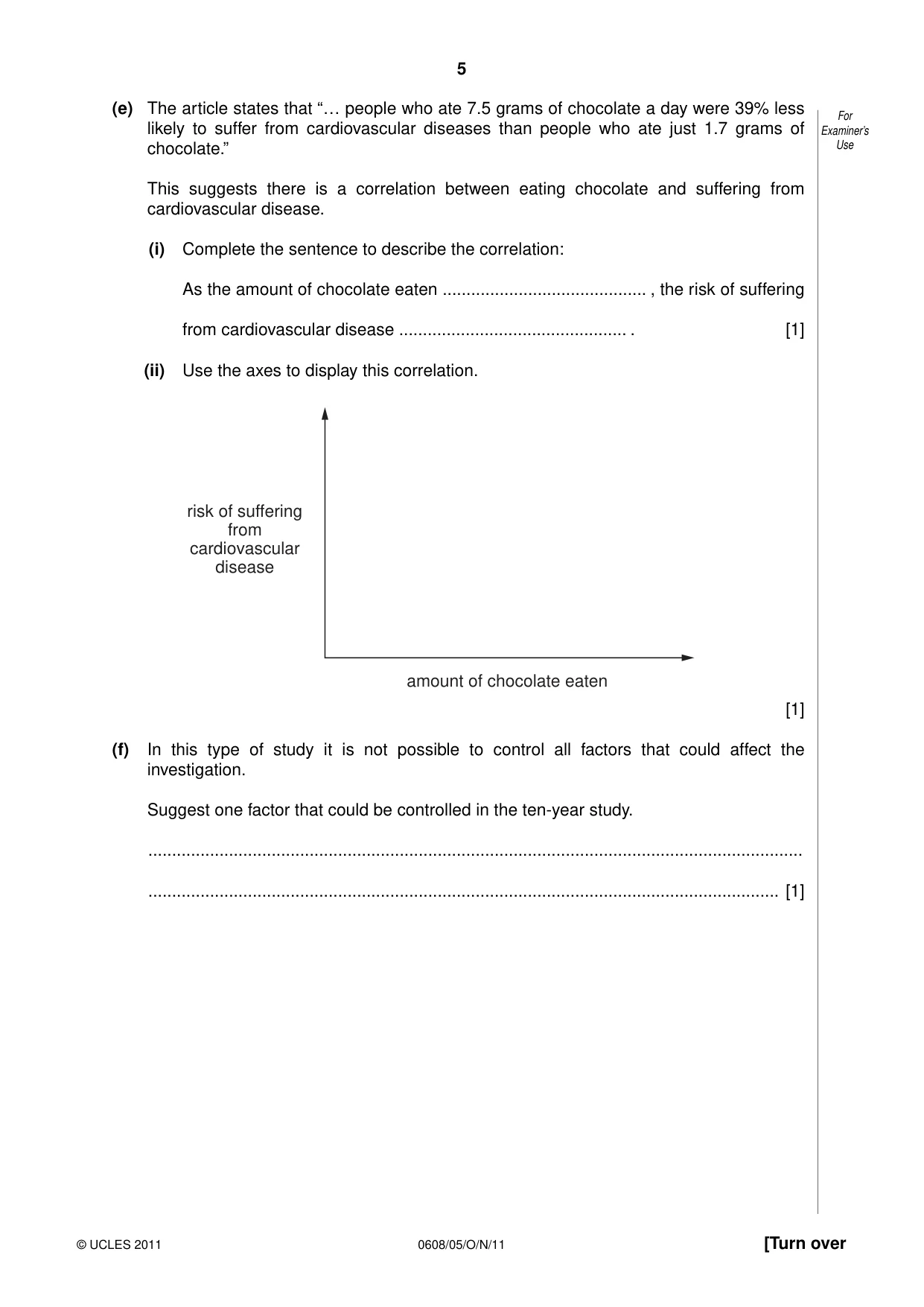 Cambridge IGCSE Twenty-First Century Science 0608 2011 Oct/Nov Paper 5 · Variant 1 question paper, page 5 of 16