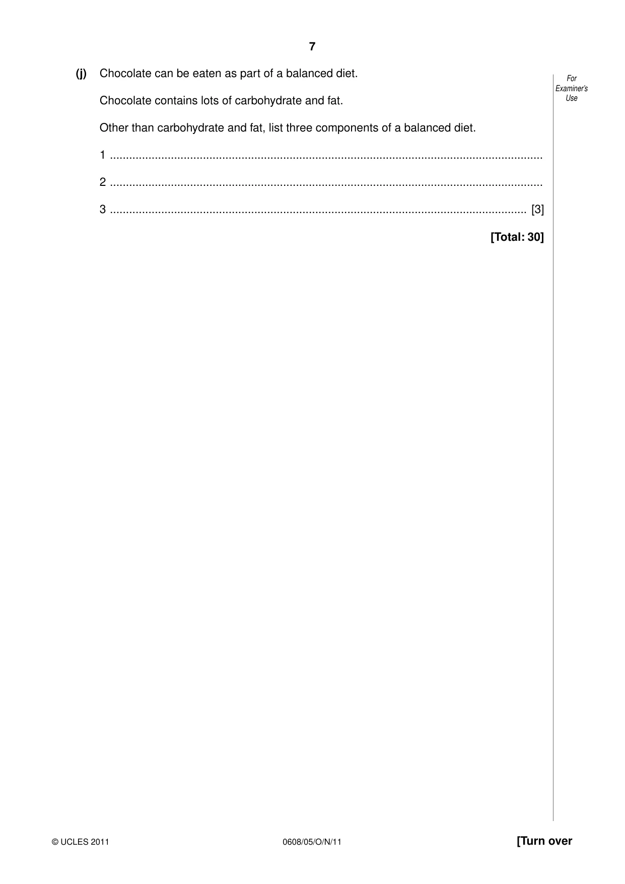 Cambridge IGCSE Twenty-First Century Science 0608 2011 Oct/Nov Paper 5 · Variant 1 question paper, page 7 of 16