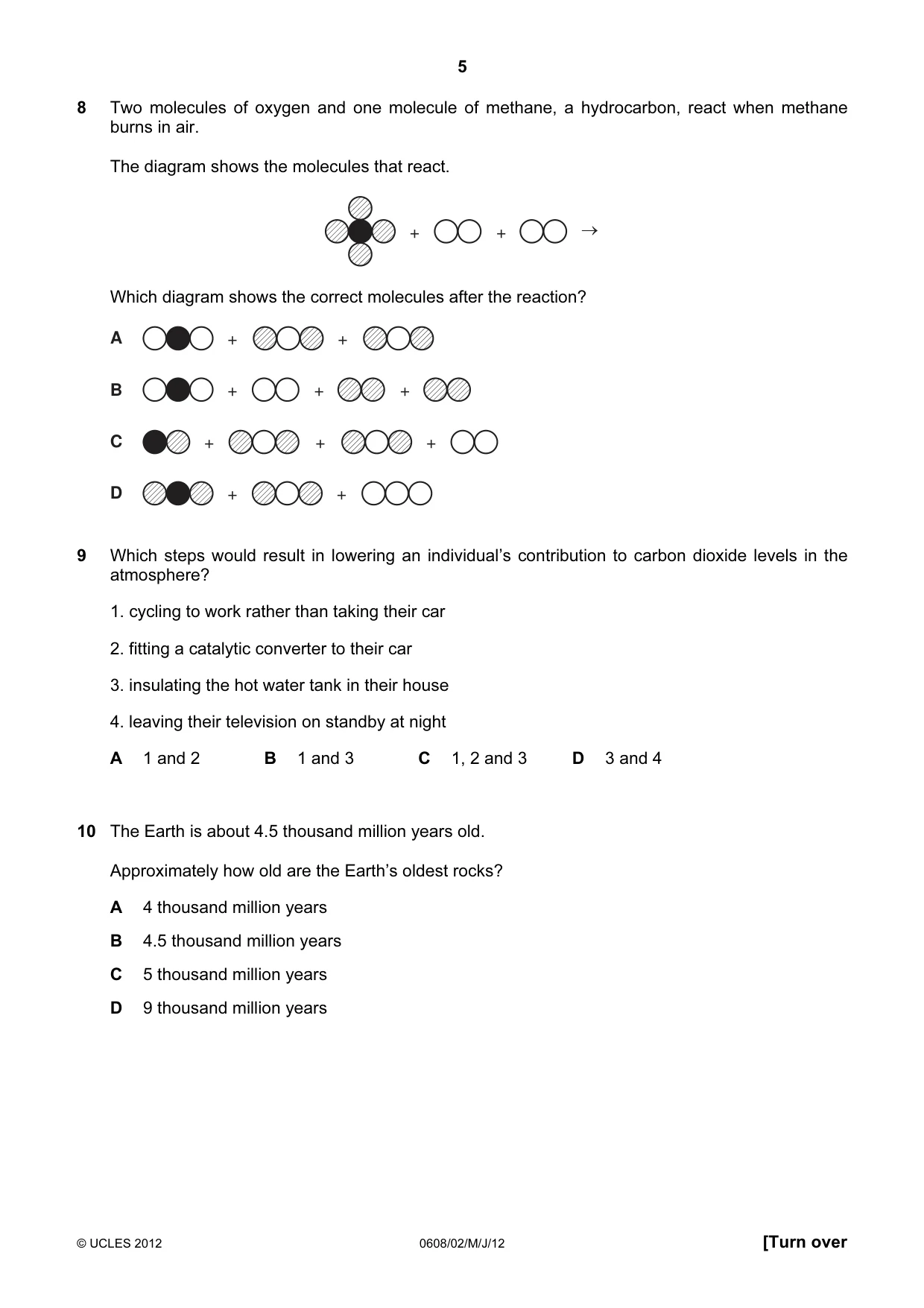 Cambridge IGCSE Twenty-First Century Science 0608 2012 May/June Paper 2 · Variant 1 question paper, page 5 of 16