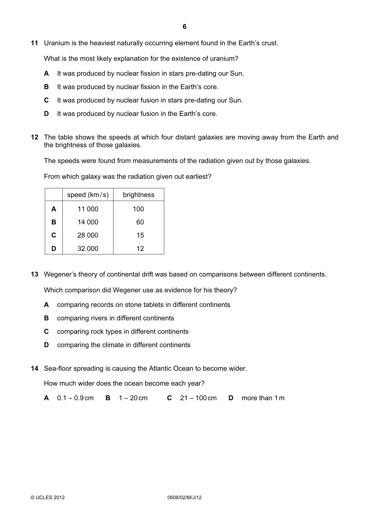 Cambridge IGCSE Twenty-First Century Science 0608 2012 May/June Paper 2 · Variant 1 question paper, page 6 of 16