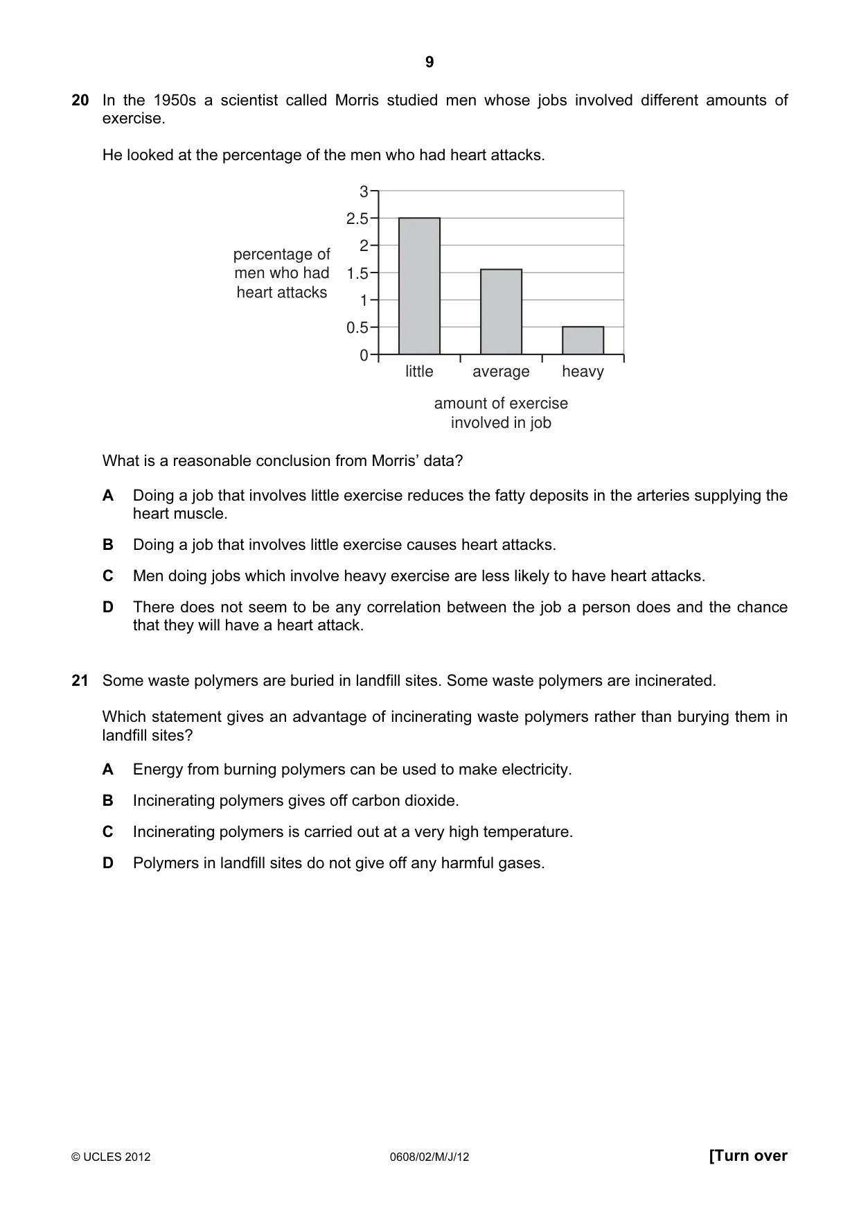 Cambridge IGCSE Twenty-First Century Science 0608 2012 May/June Paper 2 · Variant 1 question paper, page 9 of 16