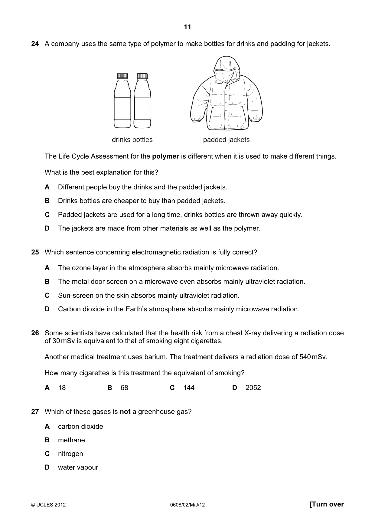 Cambridge IGCSE Twenty-First Century Science 0608 2012 May/June Paper 2 · Variant 1 question paper, page 11 of 16