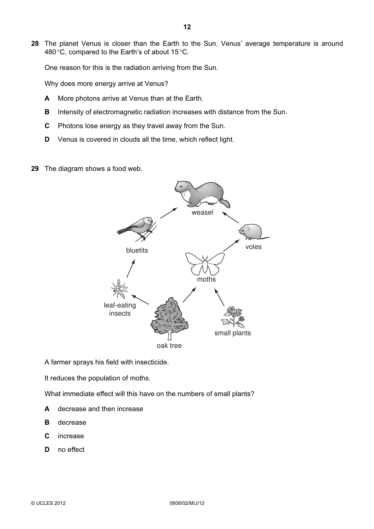 Cambridge IGCSE Twenty-First Century Science 0608 2012 May/June Paper 2 · Variant 1 question paper, page 12 of 16