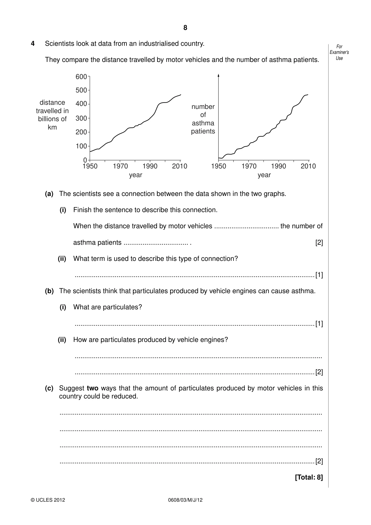 Cambridge IGCSE Twenty-First Century Science 0608 2012 May/June Paper 3 · Variant 1 question paper, page 8 of 16