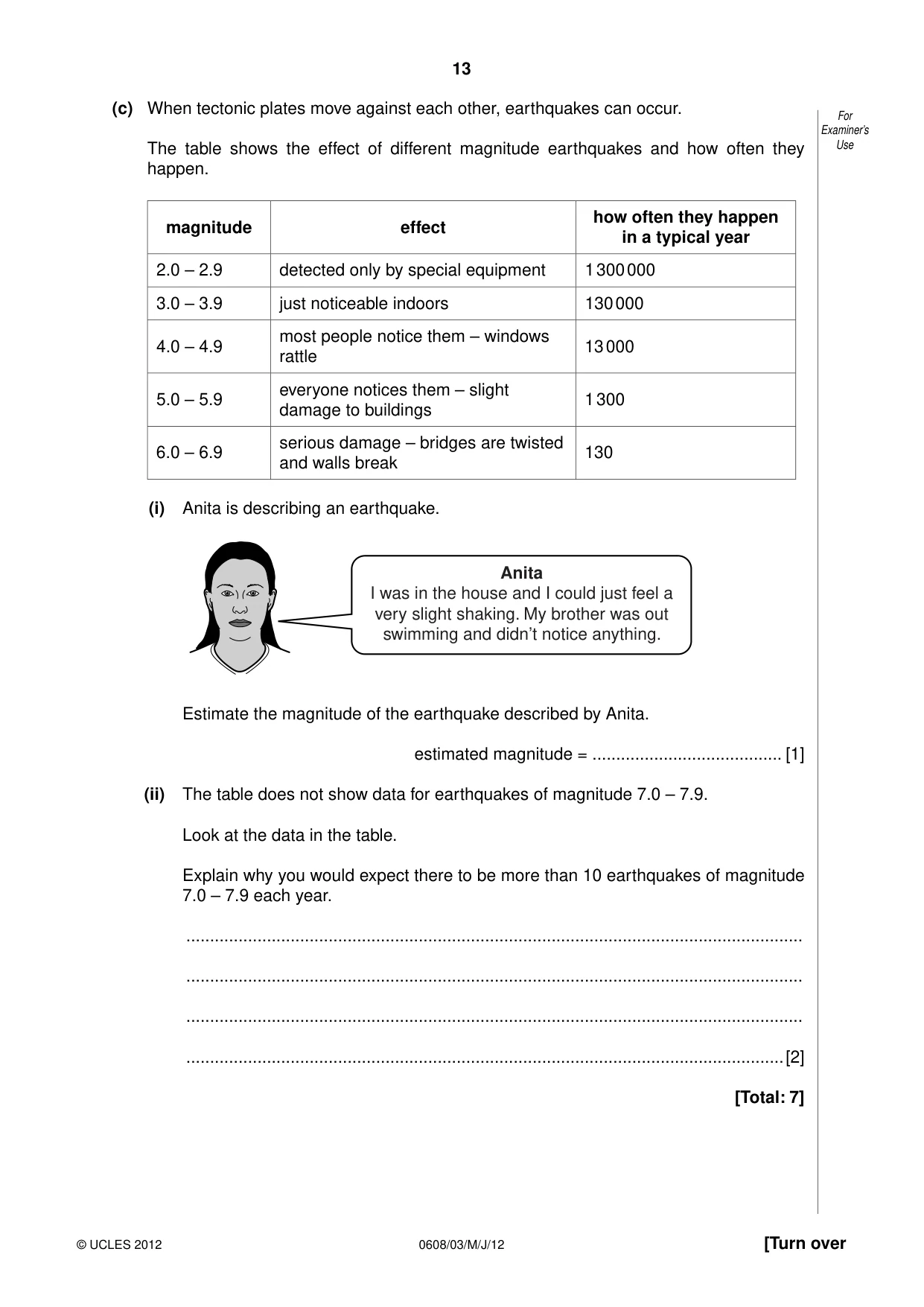 Cambridge IGCSE Twenty-First Century Science 0608 2012 May/June Paper 3 · Variant 1 question paper, page 13 of 16