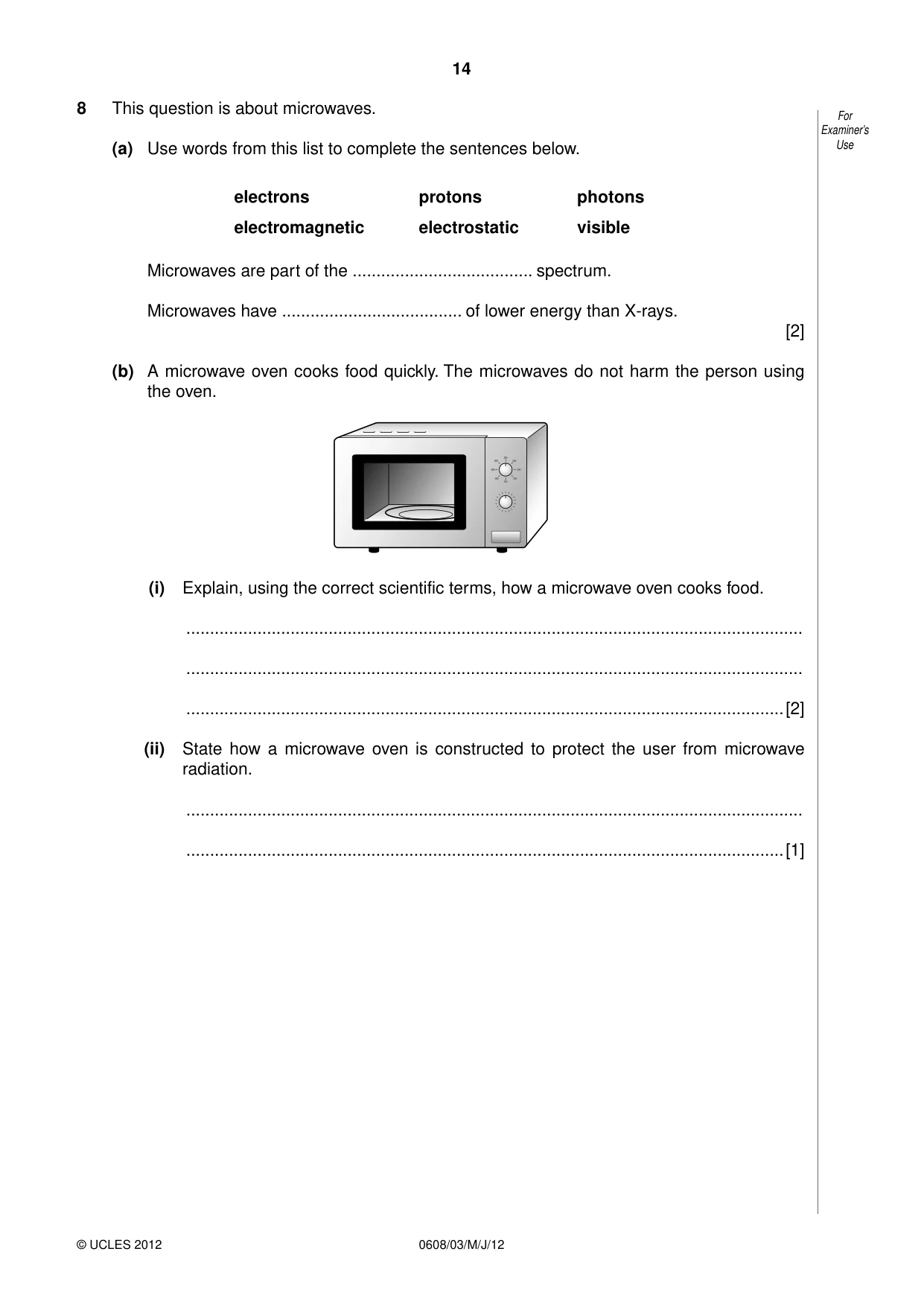 Cambridge IGCSE Twenty-First Century Science 0608 2012 May/June Paper 3 · Variant 1 question paper, page 14 of 16