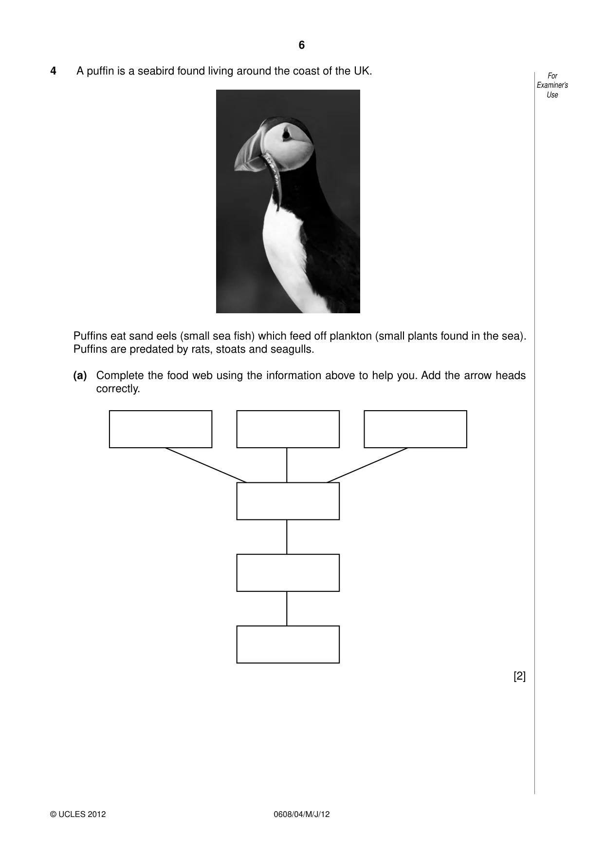 Cambridge IGCSE Twenty-First Century Science 0608 2012 May/June Paper 4 · Variant 1 question paper, page 6 of 16