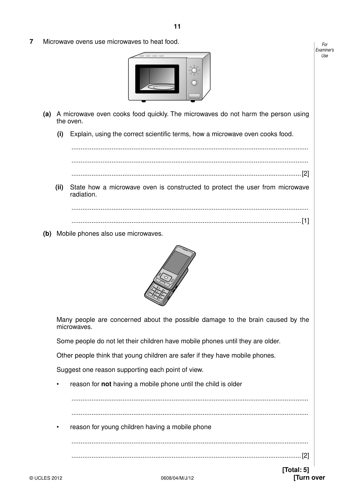 Cambridge IGCSE Twenty-First Century Science 0608 2012 May/June Paper 4 · Variant 1 question paper, page 11 of 16