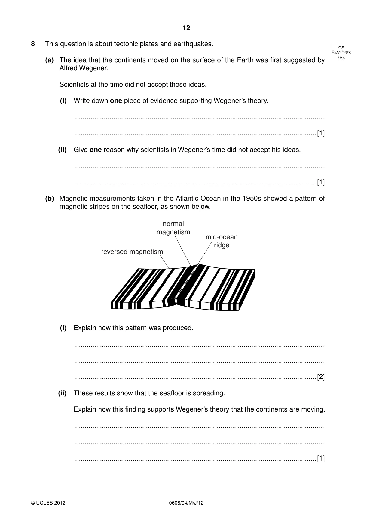 Cambridge IGCSE Twenty-First Century Science 0608 2012 May/June Paper 4 · Variant 1 question paper, page 12 of 16