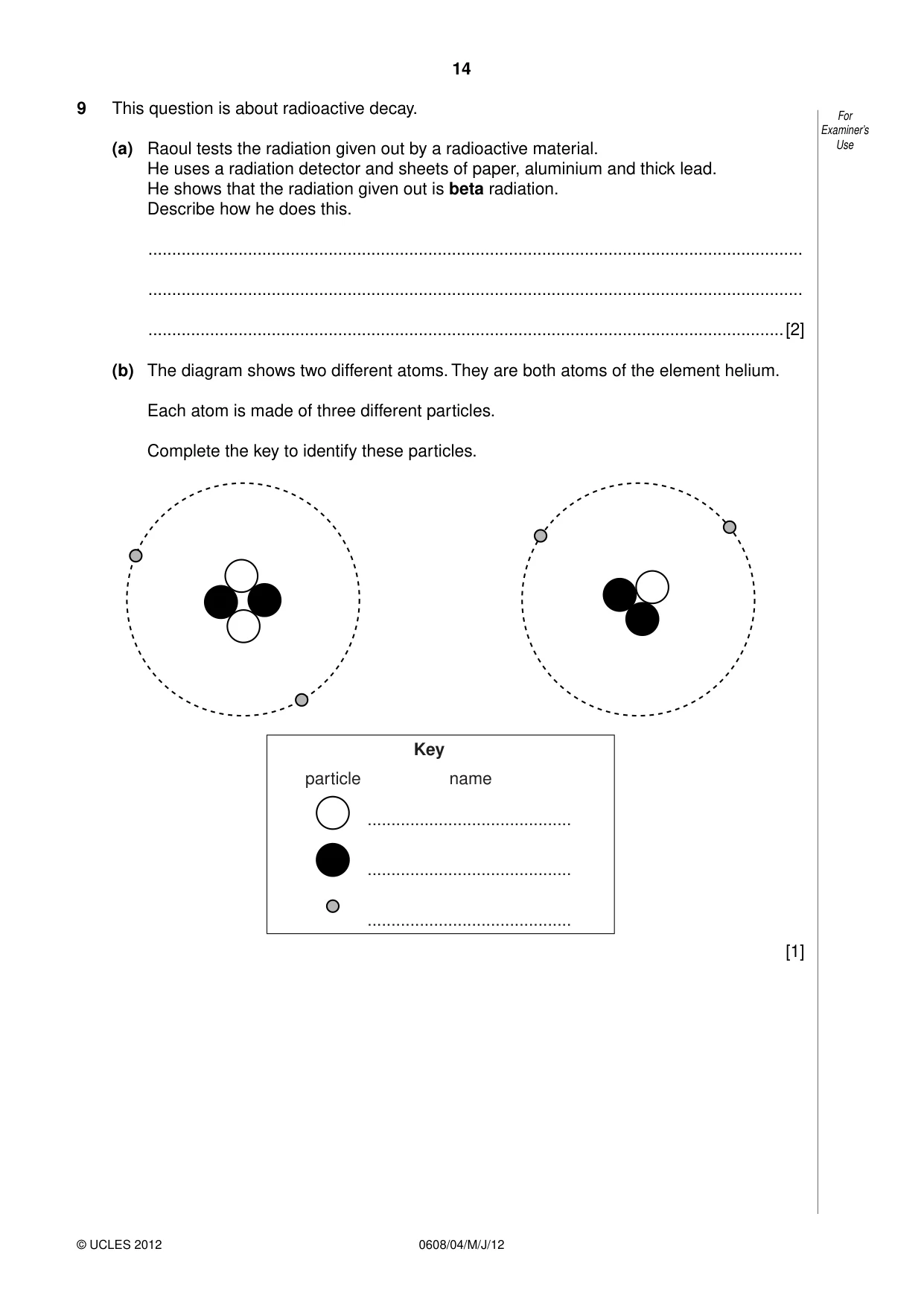Cambridge IGCSE Twenty-First Century Science 0608 2012 May/June Paper 4 · Variant 1 question paper, page 14 of 16