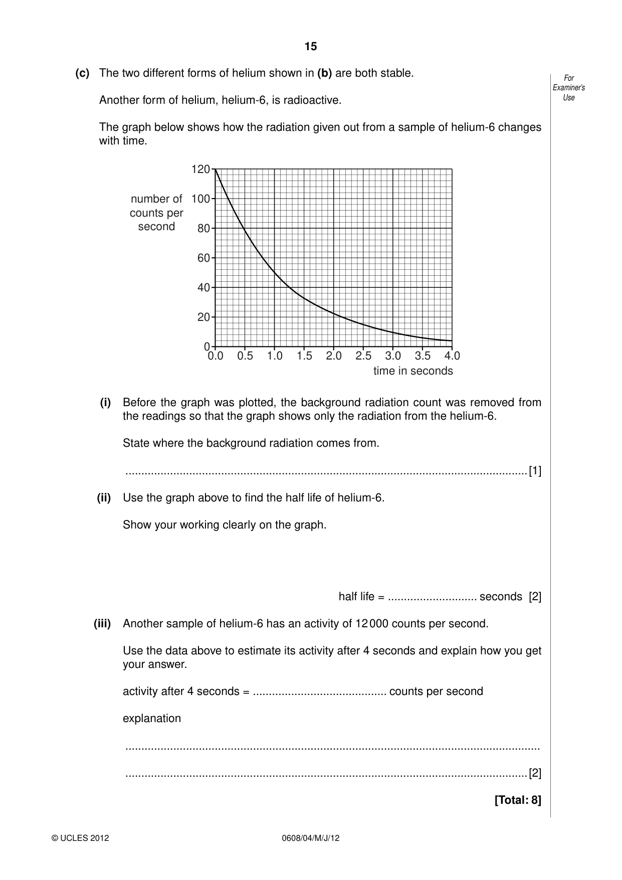 Cambridge IGCSE Twenty-First Century Science 0608 2012 May/June Paper 4 · Variant 1 question paper, page 15 of 16