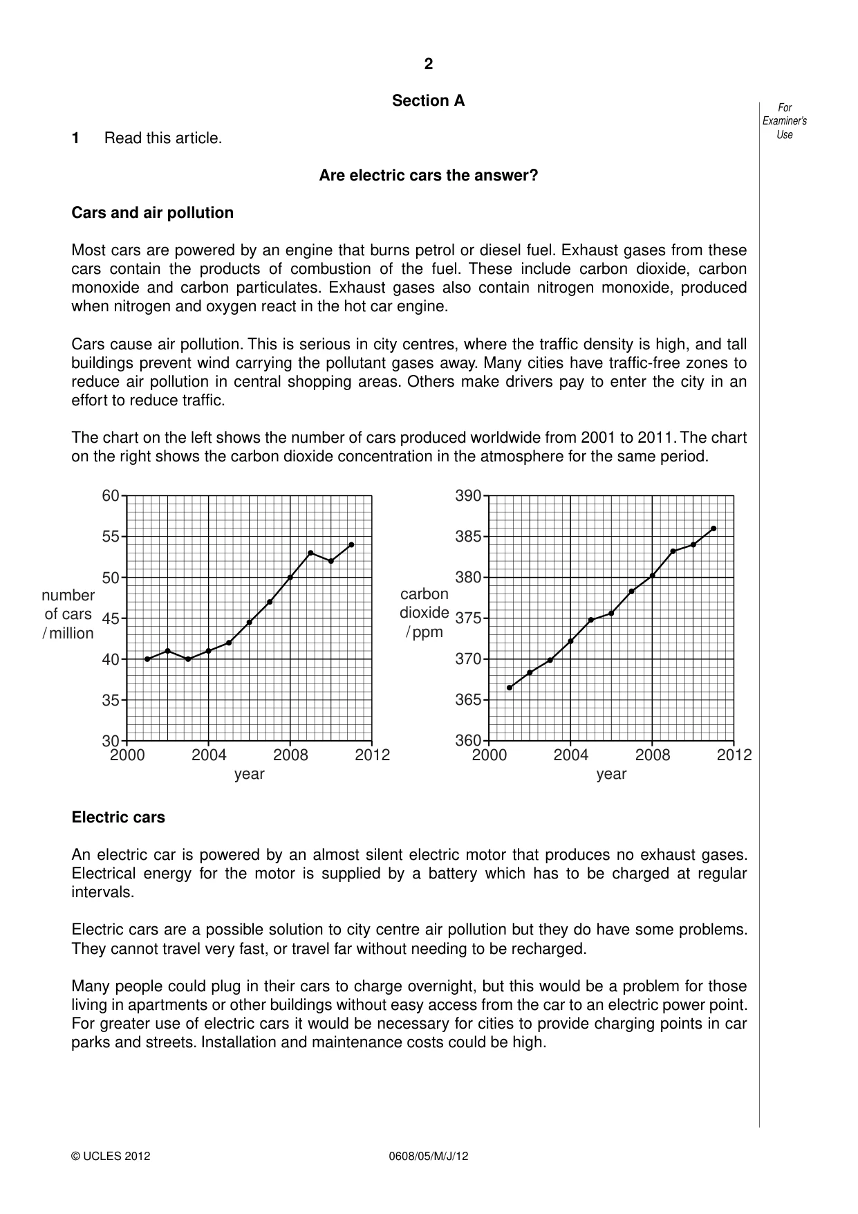 Cambridge IGCSE Twenty-First Century Science 0608 2012 May/June Paper 5 · Variant 1 question paper, page 2 of 16