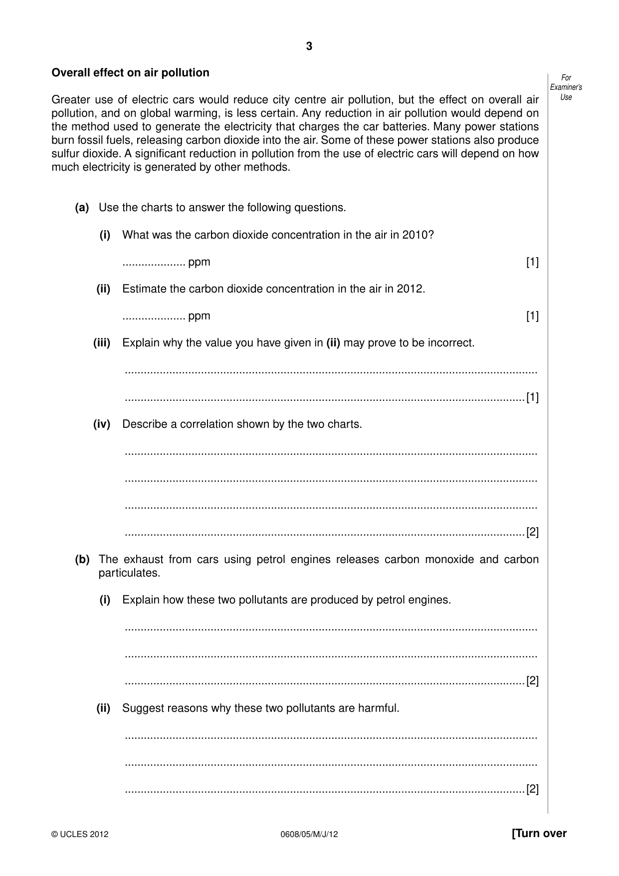 Cambridge IGCSE Twenty-First Century Science 0608 2012 May/June Paper 5 · Variant 1 question paper, page 3 of 16
