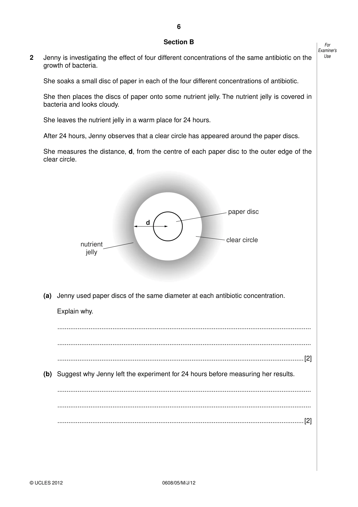 Cambridge IGCSE Twenty-First Century Science 0608 2012 May/June Paper 5 · Variant 1 question paper, page 6 of 16
