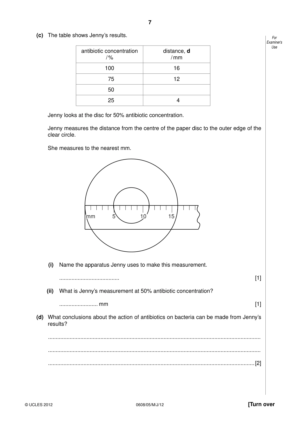 Cambridge IGCSE Twenty-First Century Science 0608 2012 May/June Paper 5 · Variant 1 question paper, page 7 of 16