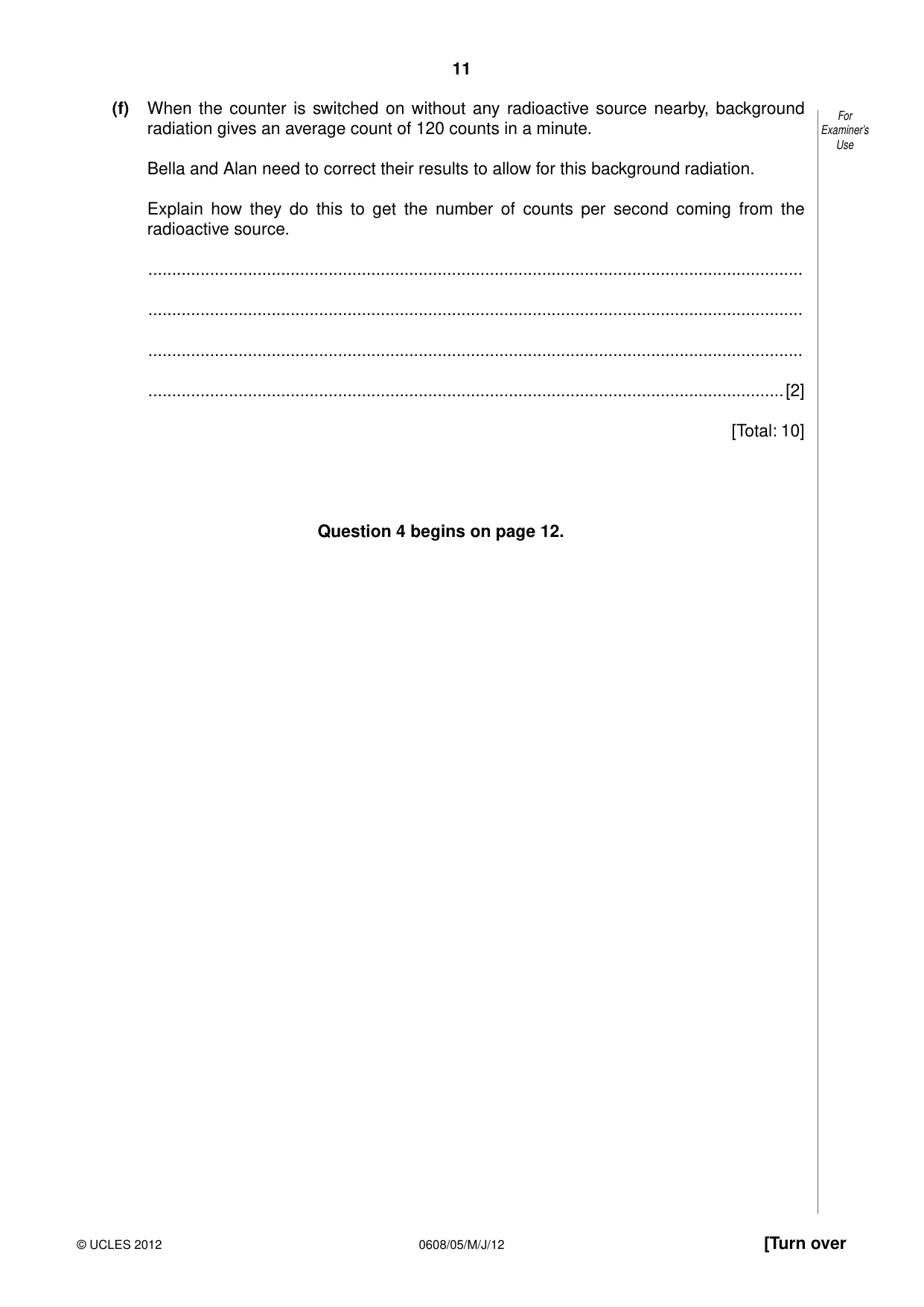 Cambridge IGCSE Twenty-First Century Science 0608 2012 May/June Paper 5 · Variant 1 question paper, page 11 of 16