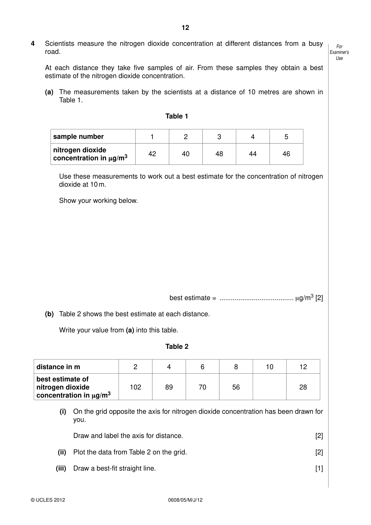Cambridge IGCSE Twenty-First Century Science 0608 2012 May/June Paper 5 · Variant 1 question paper, page 12 of 16