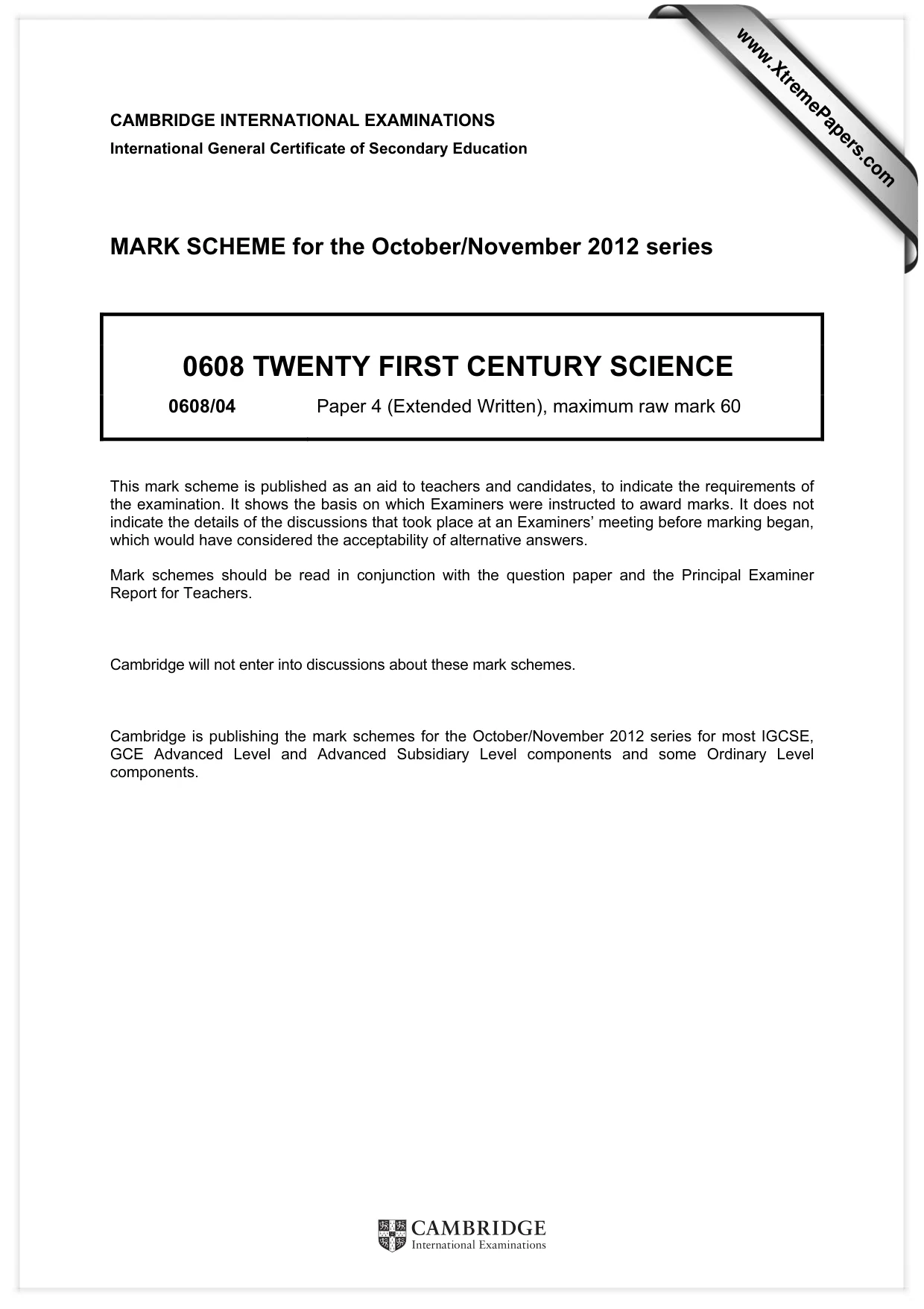 Mark scheme, page 1 of 6