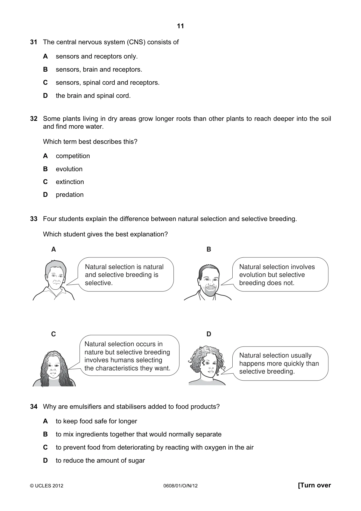 Cambridge IGCSE Twenty-First Century Science 0608 2012 Oct/Nov Paper 1 · Variant 1 question paper, page 11 of 16