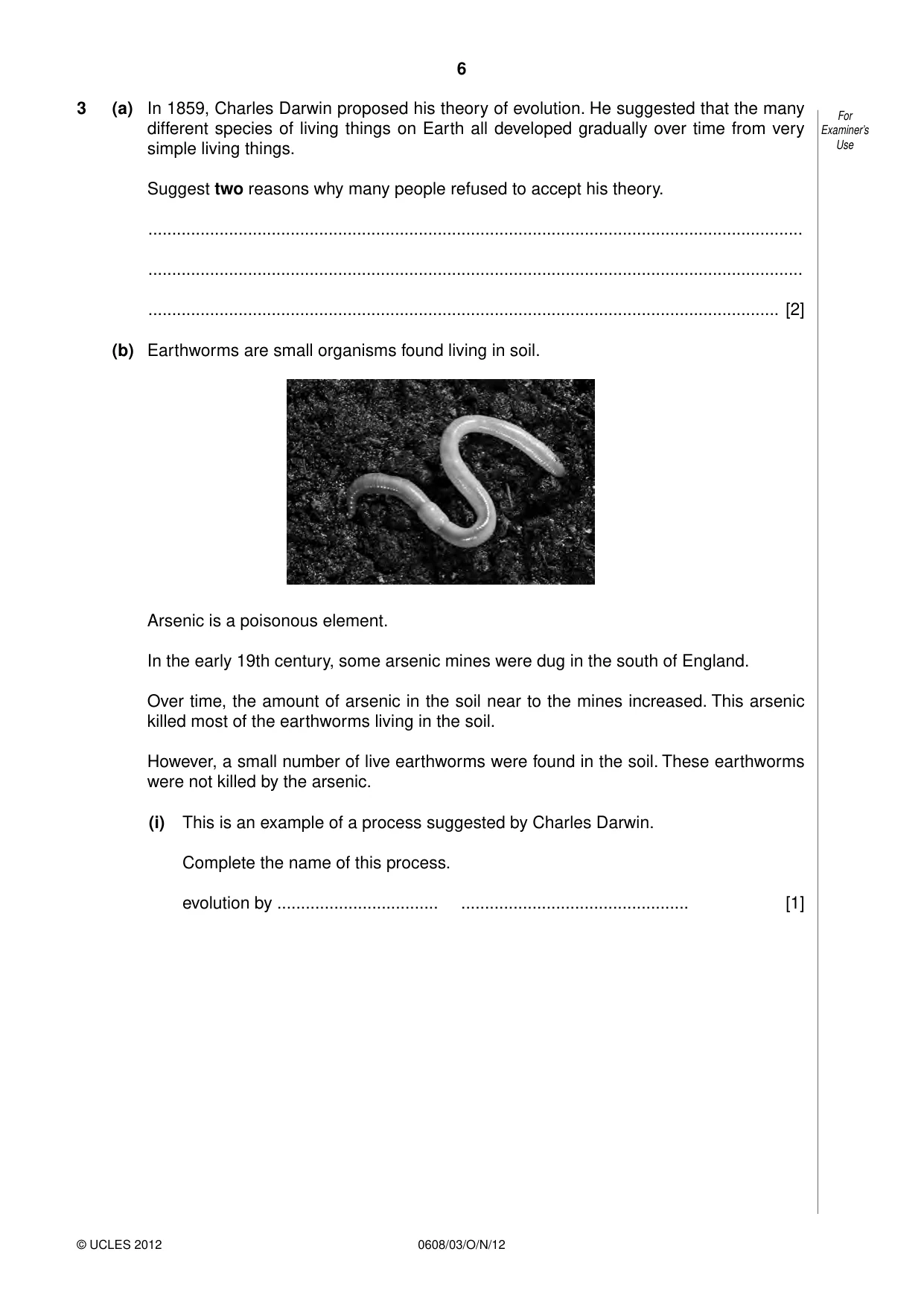 Cambridge IGCSE Twenty-First Century Science 0608 2012 Oct/Nov Paper 3 · Variant 1 question paper, page 6 of 16