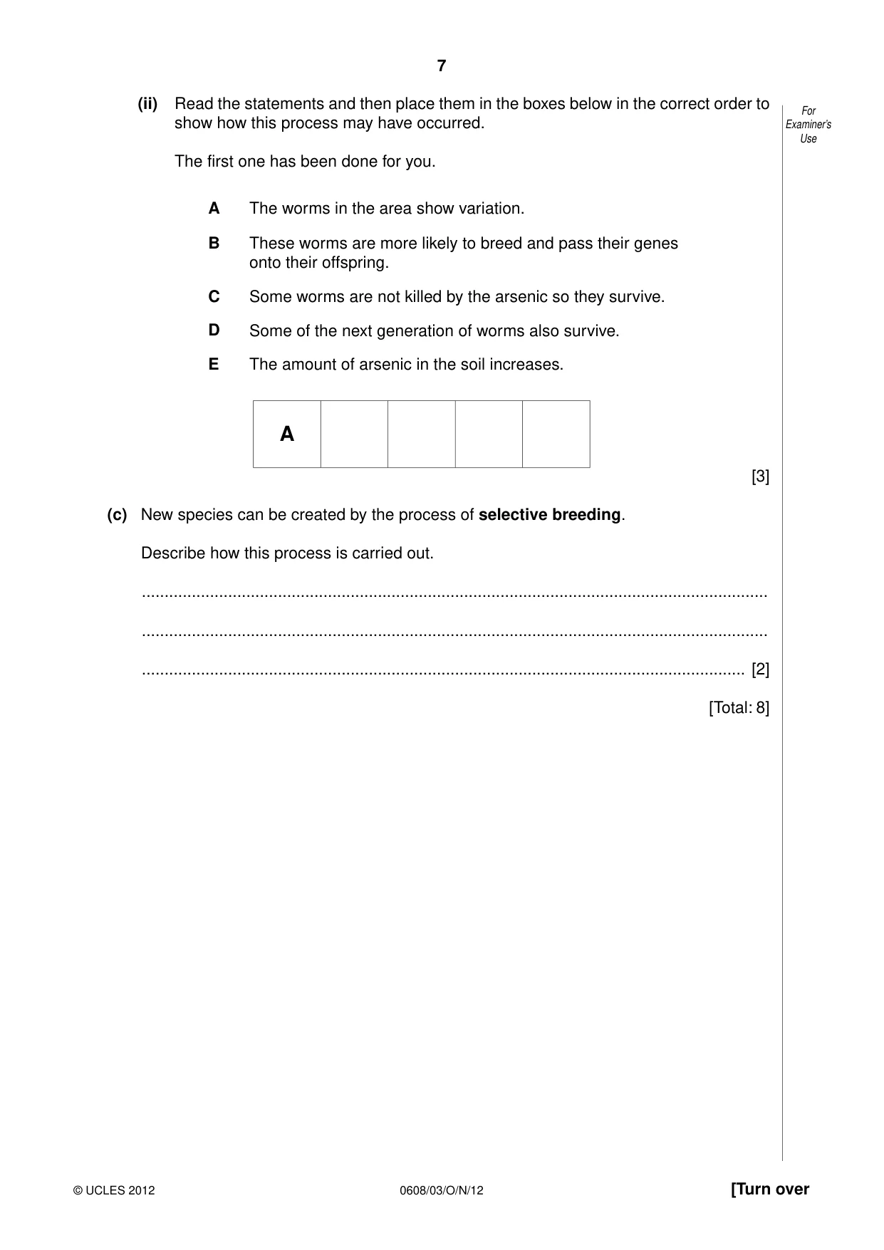 Cambridge IGCSE Twenty-First Century Science 0608 2012 Oct/Nov Paper 3 · Variant 1 question paper, page 7 of 16