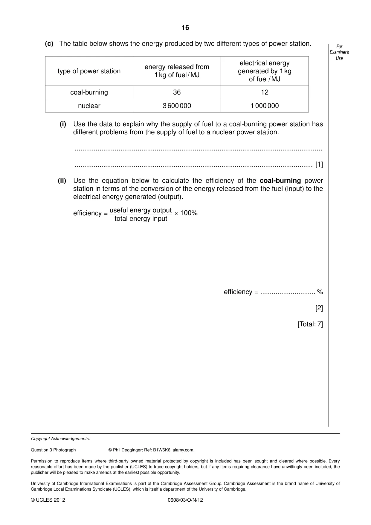 Cambridge IGCSE Twenty-First Century Science 0608 2012 Oct/Nov Paper 3 · Variant 1 question paper, page 16 of 16