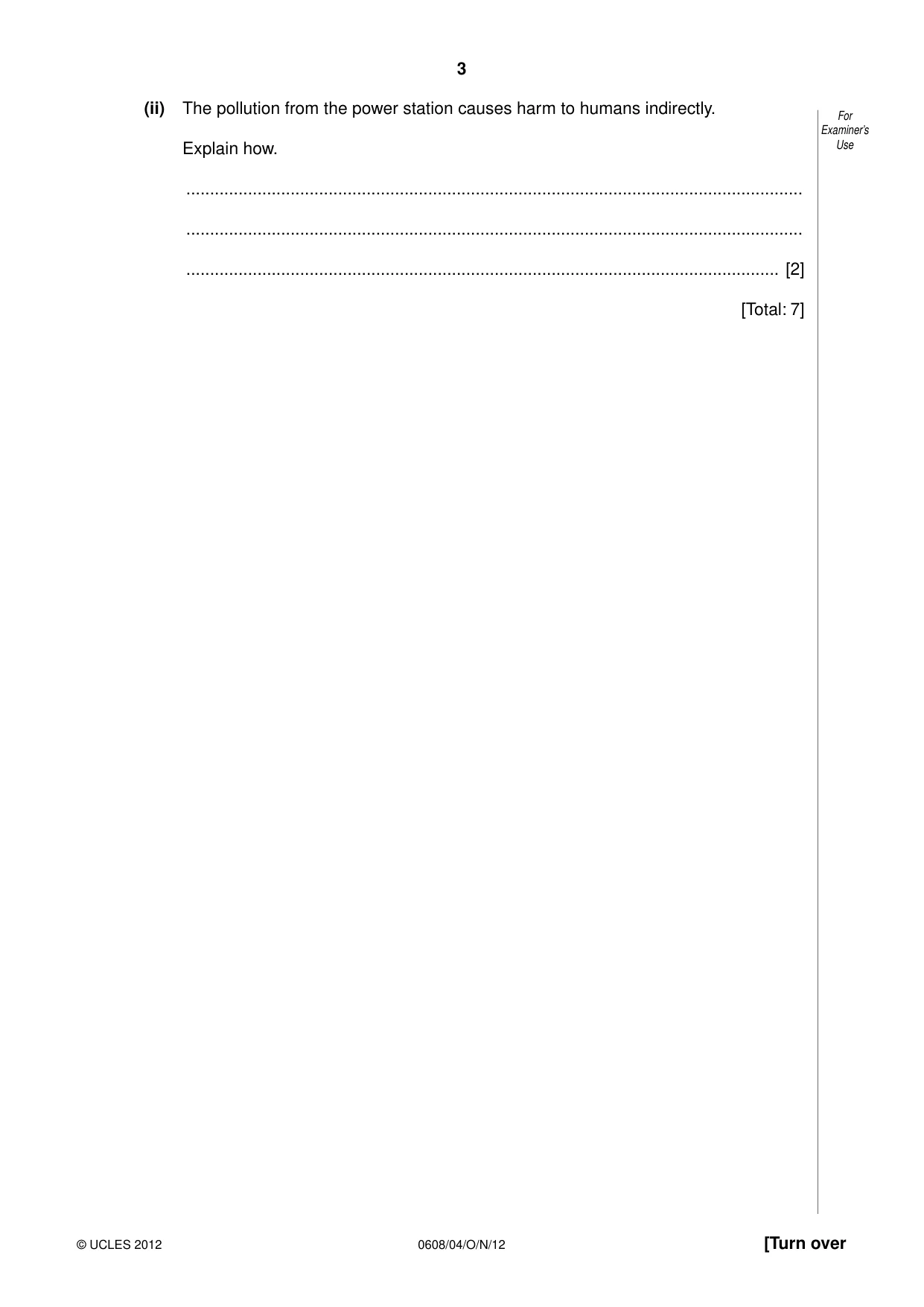 Cambridge IGCSE Twenty-First Century Science 0608 2012 Oct/Nov Paper 4 · Variant 1 question paper, page 3 of 16