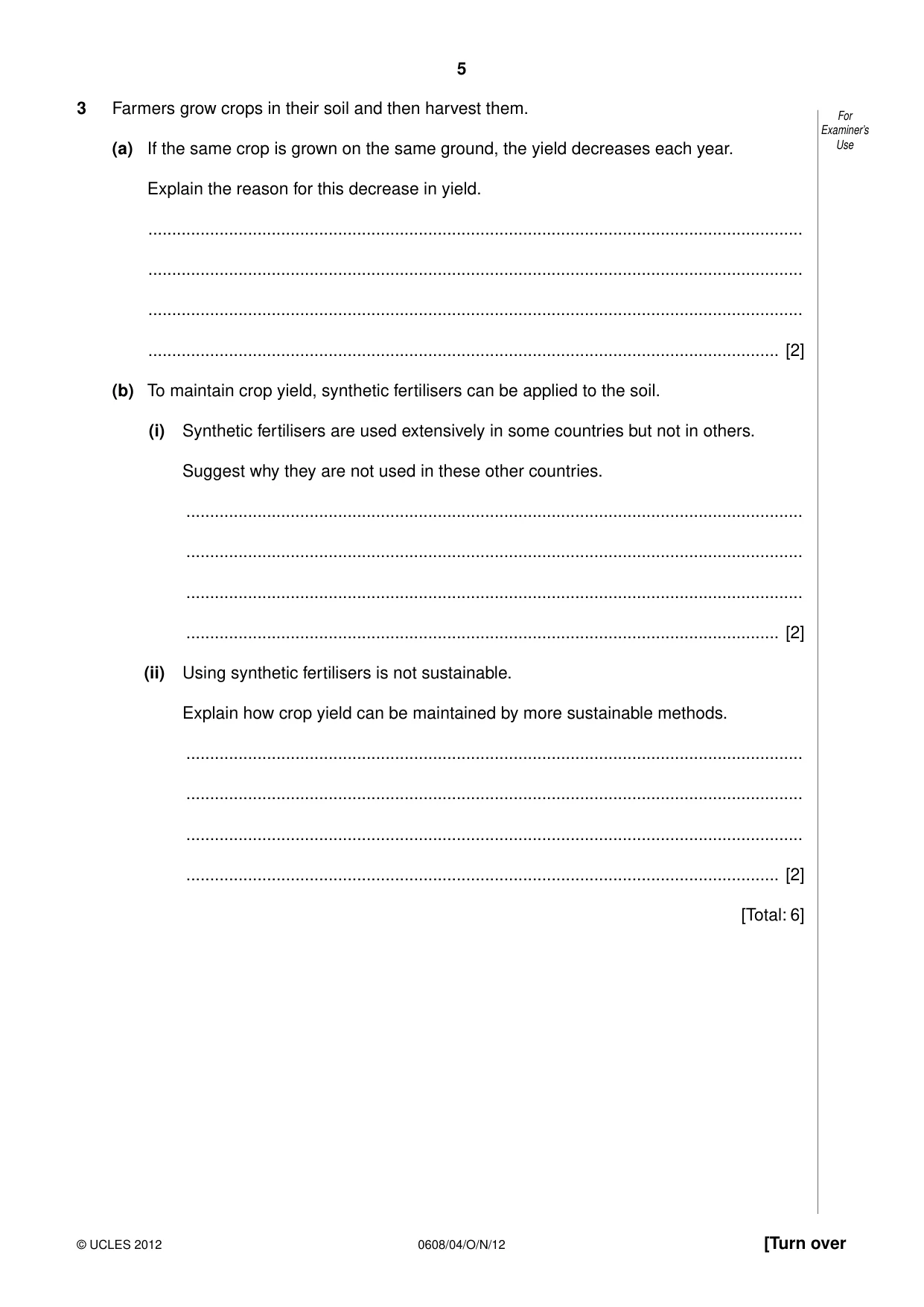 Cambridge IGCSE Twenty-First Century Science 0608 2012 Oct/Nov Paper 4 · Variant 1 question paper, page 5 of 16