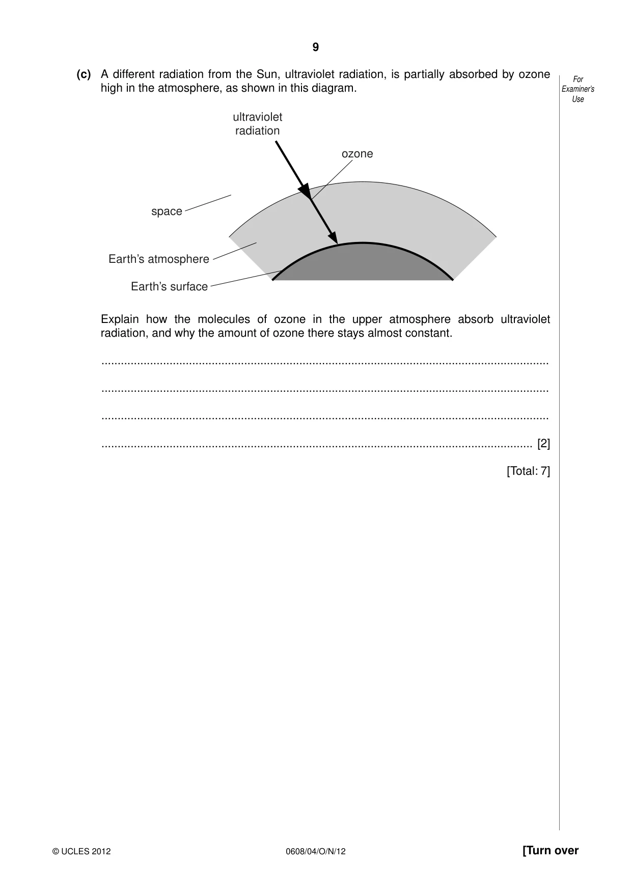 Cambridge IGCSE Twenty-First Century Science 0608 2012 Oct/Nov Paper 4 · Variant 1 question paper, page 9 of 16