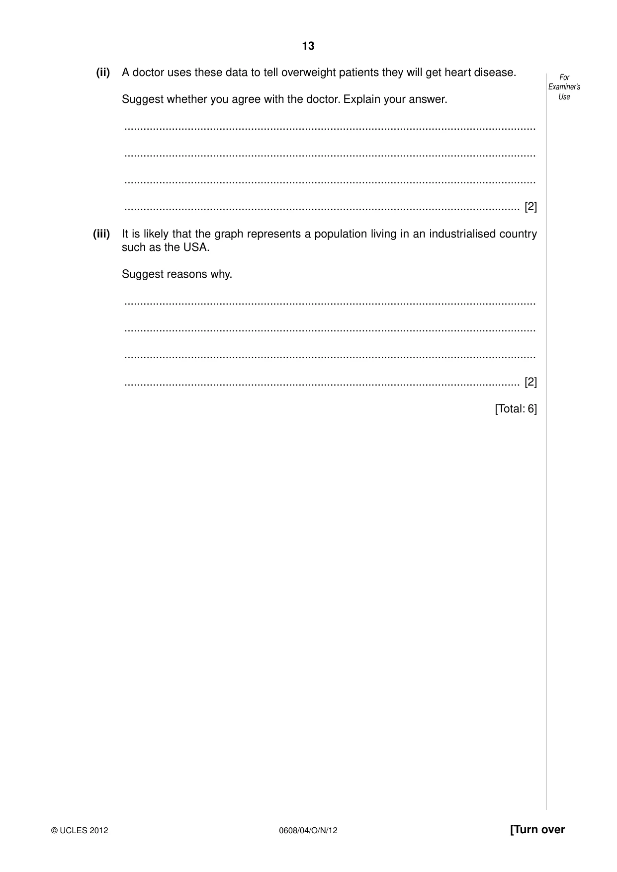 Cambridge IGCSE Twenty-First Century Science 0608 2012 Oct/Nov Paper 4 · Variant 1 question paper, page 13 of 16