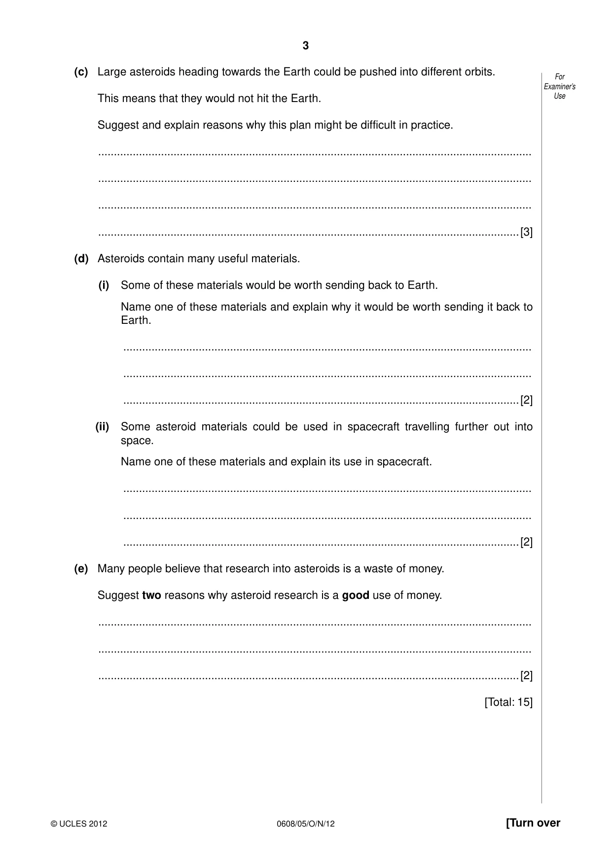 Cambridge IGCSE Twenty-First Century Science 0608 2012 Oct/Nov Paper 5 · Variant 1 question paper, page 3 of 16