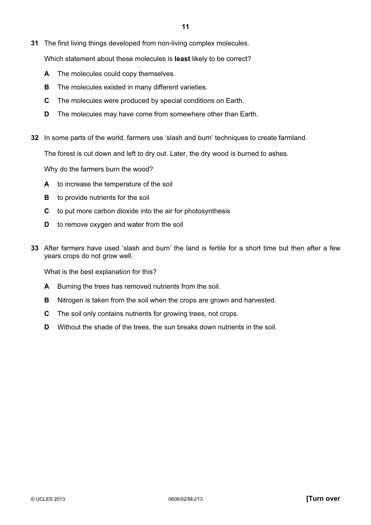 Cambridge IGCSE Twenty-First Century Science 0608 2013 May/June Paper 2 · Variant 1 question paper, page 11 of 16