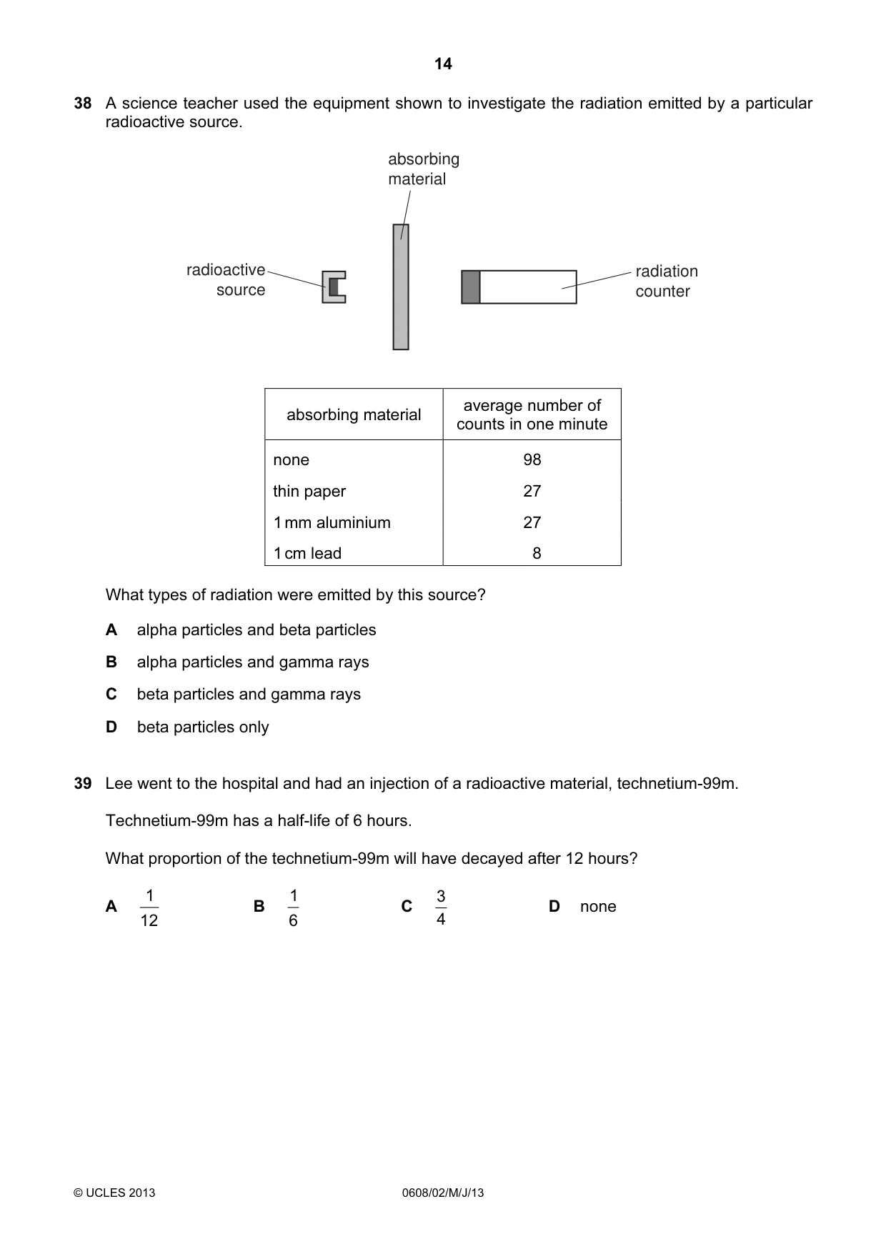Cambridge IGCSE Twenty-First Century Science 0608 2013 May/June Paper 2 · Variant 1 question paper, page 14 of 16