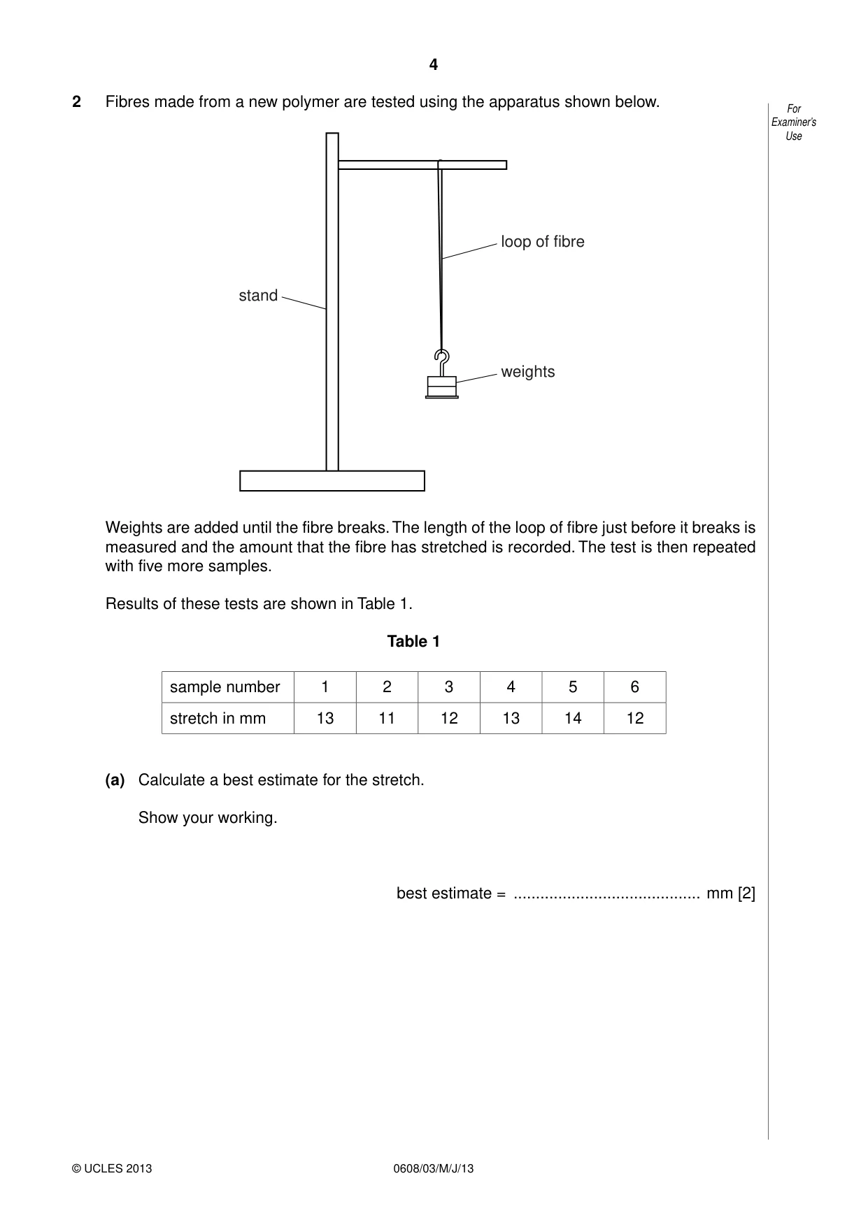 Cambridge IGCSE Twenty-First Century Science 0608 2013 May/June Paper 3 · Variant 1 question paper, page 4 of 16