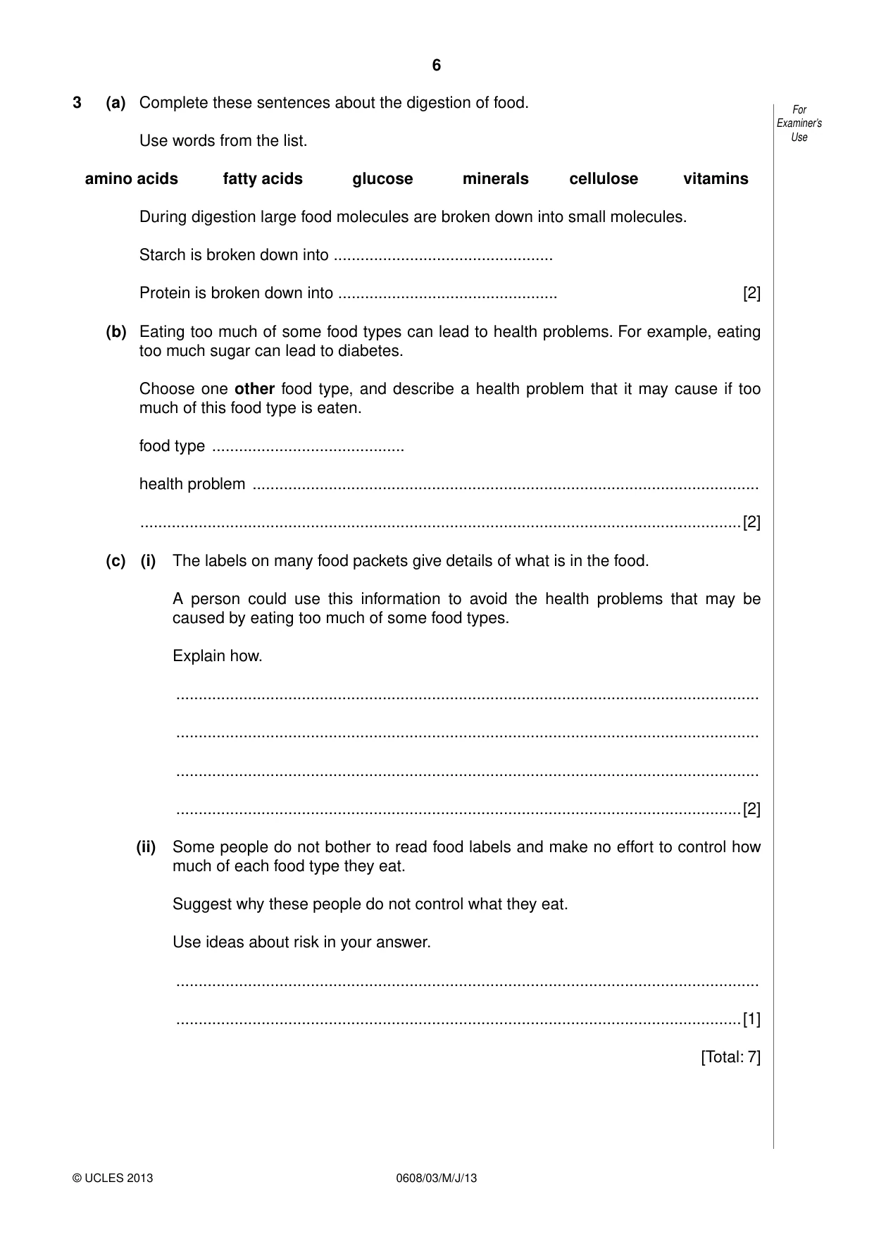 Cambridge IGCSE Twenty-First Century Science 0608 2013 May/June Paper 3 · Variant 1 question paper, page 6 of 16