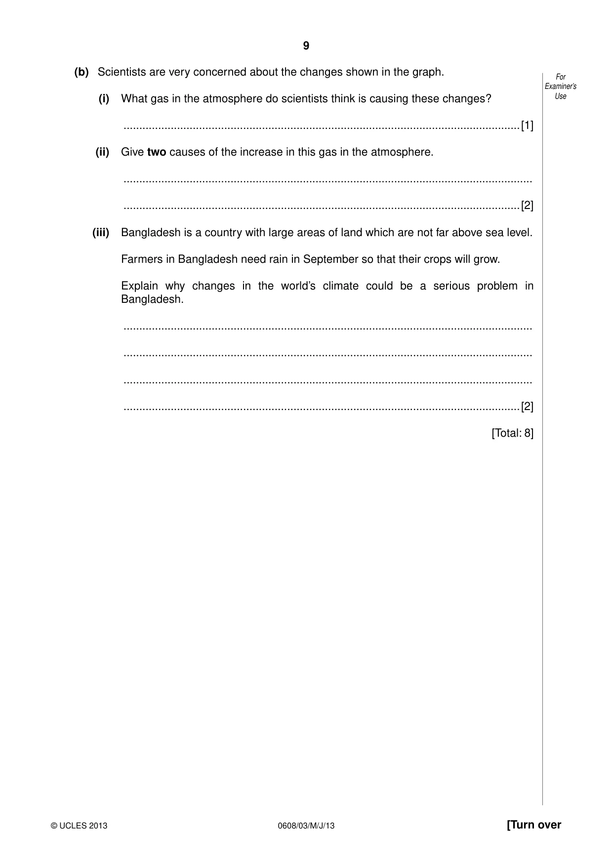 Cambridge IGCSE Twenty-First Century Science 0608 2013 May/June Paper 3 · Variant 1 question paper, page 9 of 16