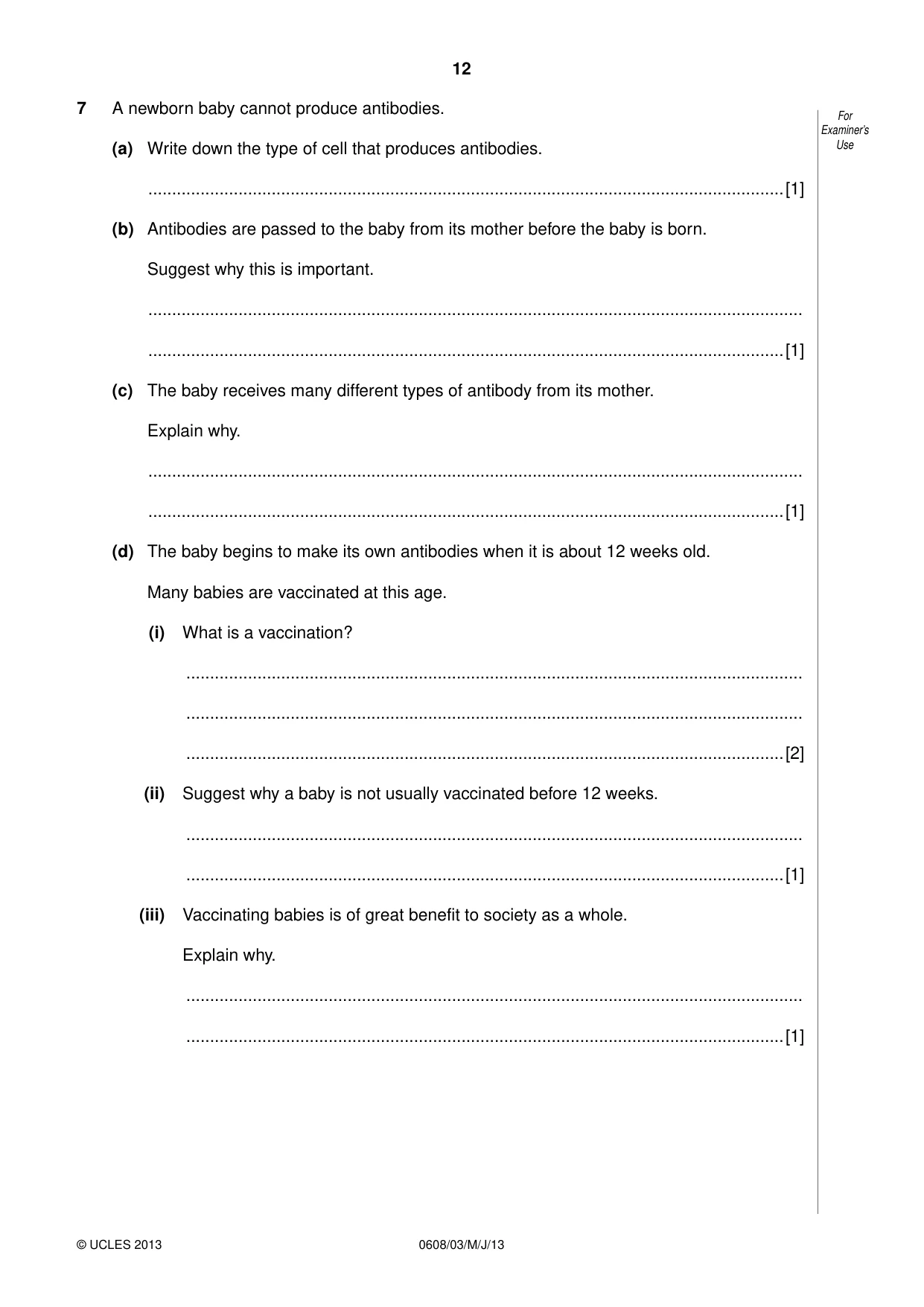 Cambridge IGCSE Twenty-First Century Science 0608 2013 May/June Paper 3 · Variant 1 question paper, page 12 of 16