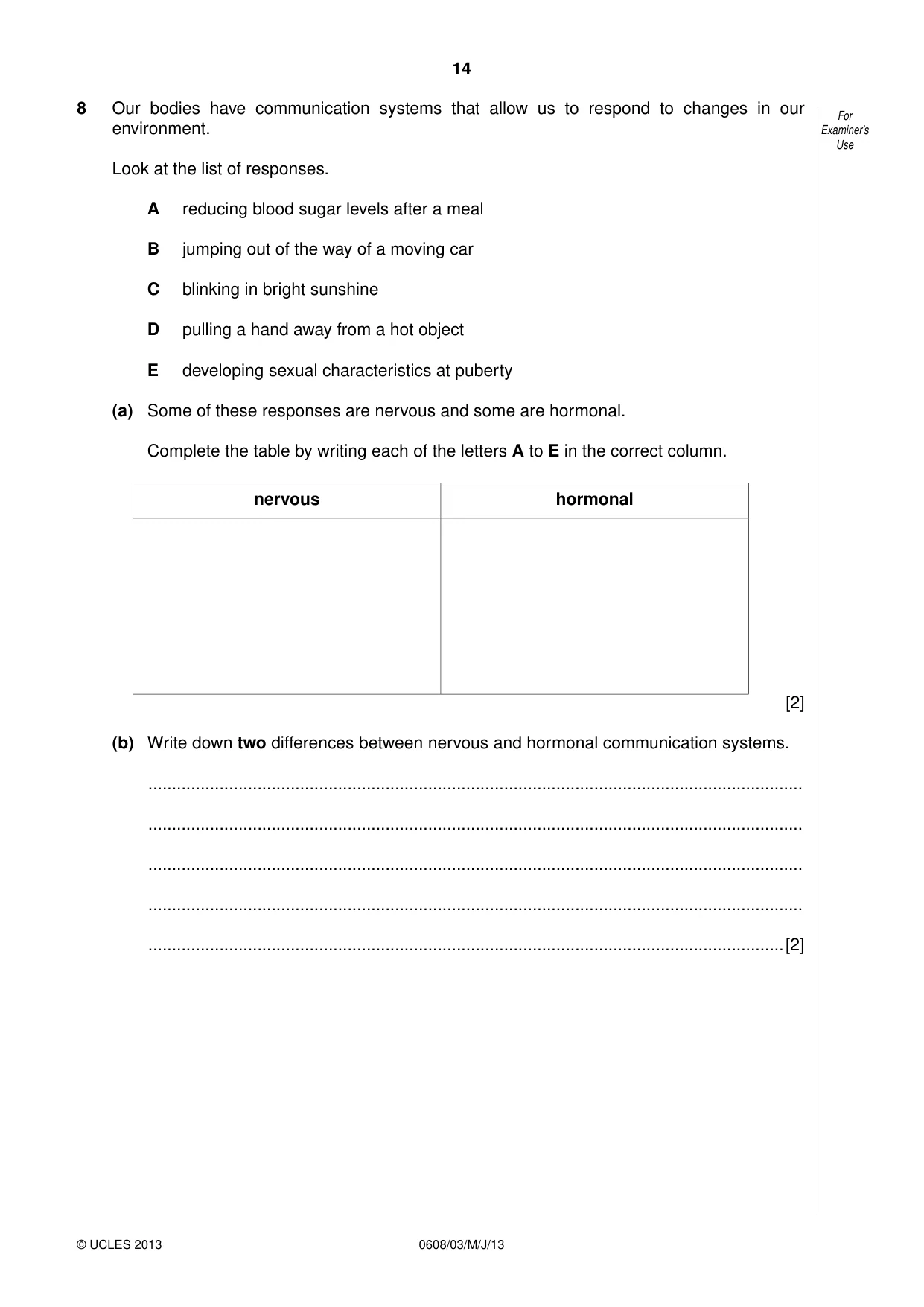 Cambridge IGCSE Twenty-First Century Science 0608 2013 May/June Paper 3 · Variant 1 question paper, page 14 of 16