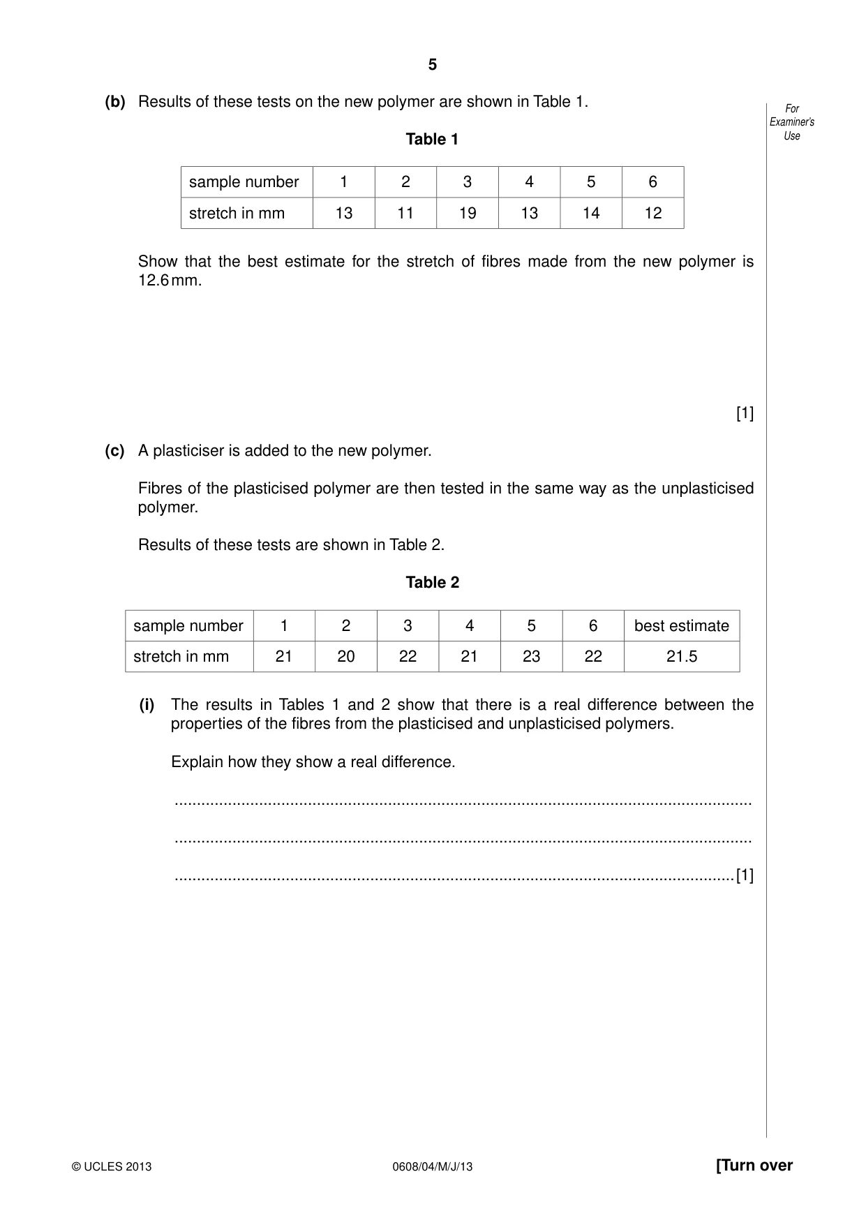 Cambridge IGCSE Twenty-First Century Science 0608 2013 May/June Paper 4 · Variant 1 question paper, page 5 of 20
