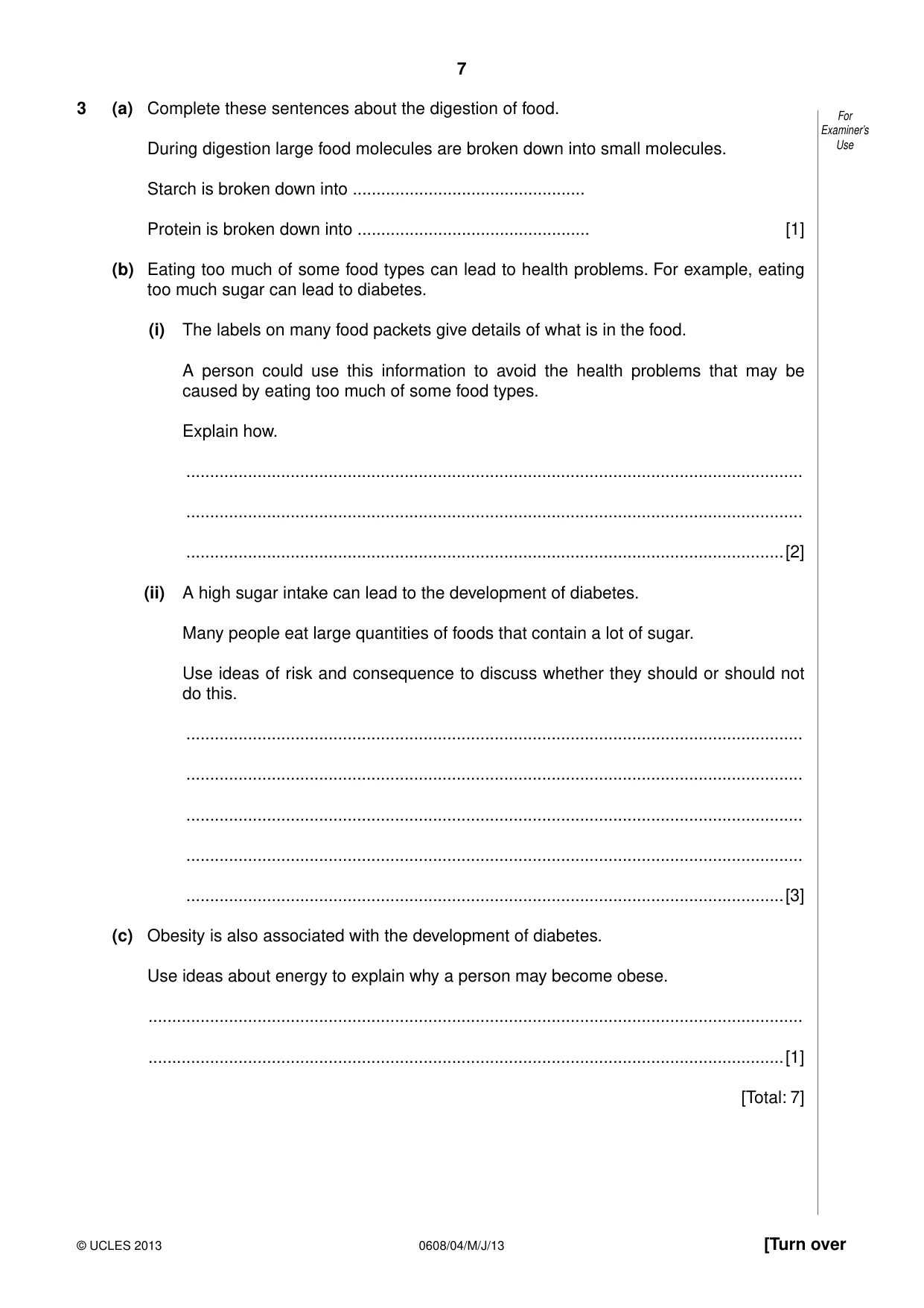 Cambridge IGCSE Twenty-First Century Science 0608 2013 May/June Paper 4 · Variant 1 question paper, page 7 of 20